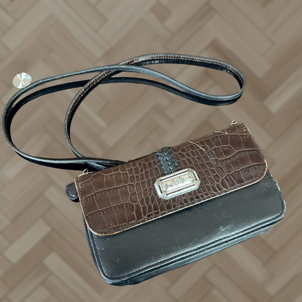 Brighton Brighton Black Pebbled Leather Crossbody Organizer/Wallet/Clutch Bag Women Small Size ONE SIZE - 1 Thumbnail