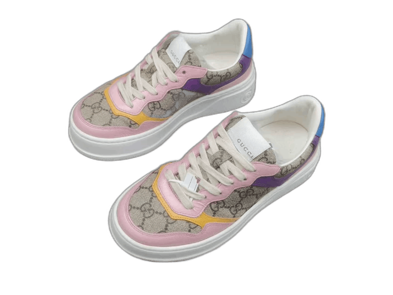 Gucci Gucci Pink Floral Biscuit Sneakers Size 35 Size US 5 / IT 35 - 1 Thumbnail