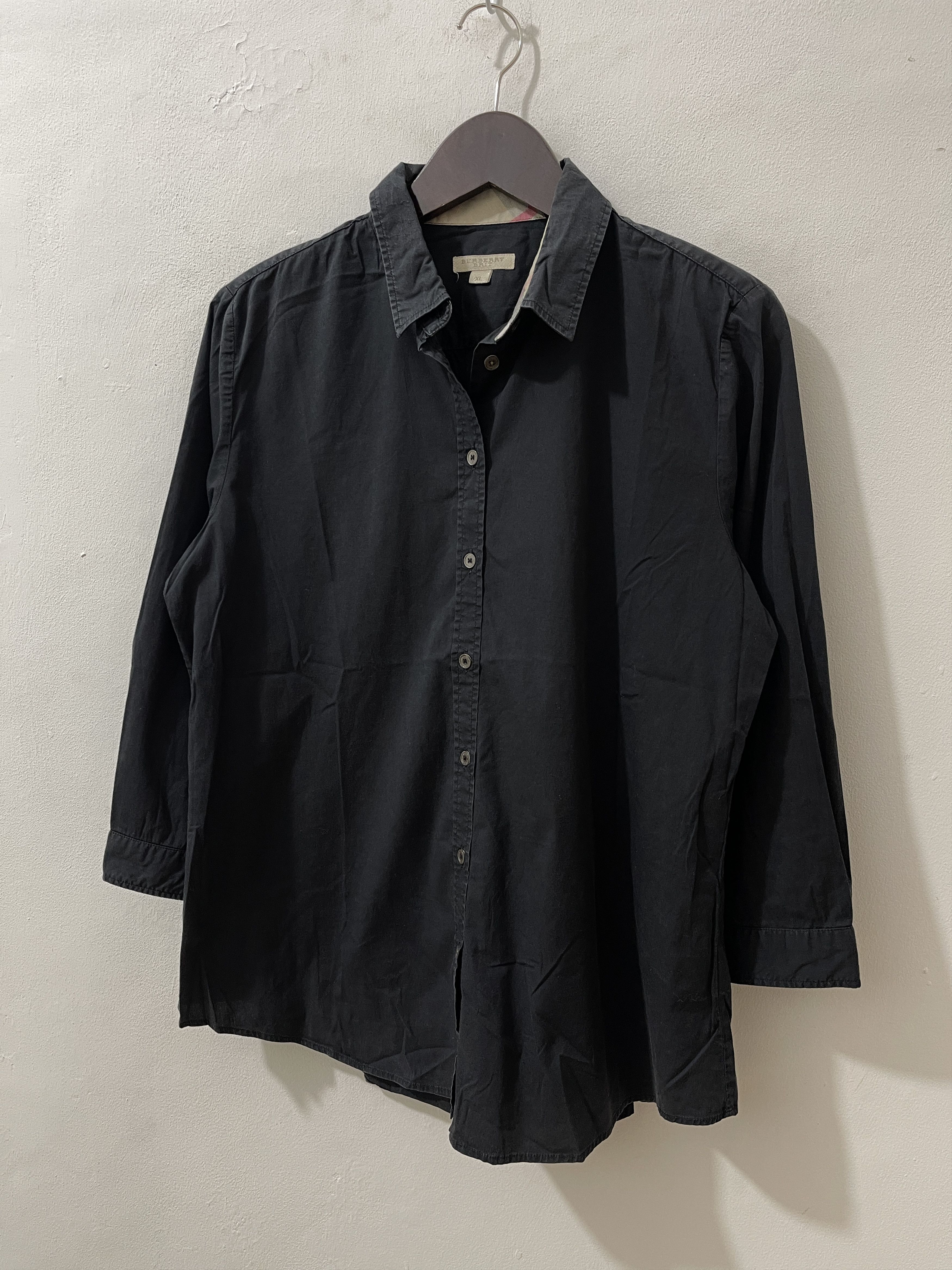 Burberry Vintage Burberry Brit Black Button Up Shirts Size US XL / EU 56 / 4 - 2 Thumbnail