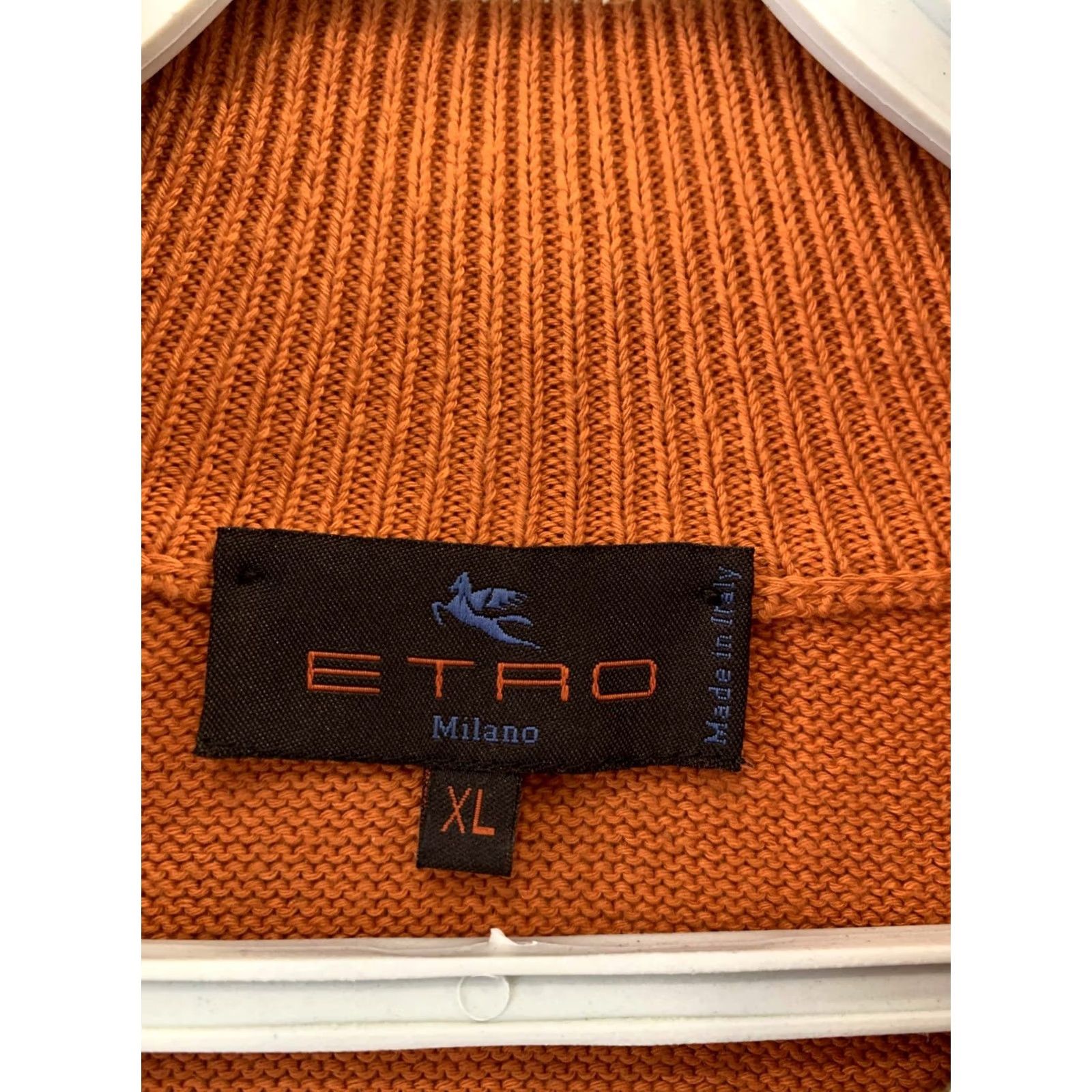 Etro Etro Milano Men’s XL Quarter Zip Sweater Orange Made in Italy Designer Knit Pullover/Quarter Zip Knit Burnt Orange Mens XL Etro Design Knit Sweater Size US XL / EU 56 / 4 - 3 Thumbnail