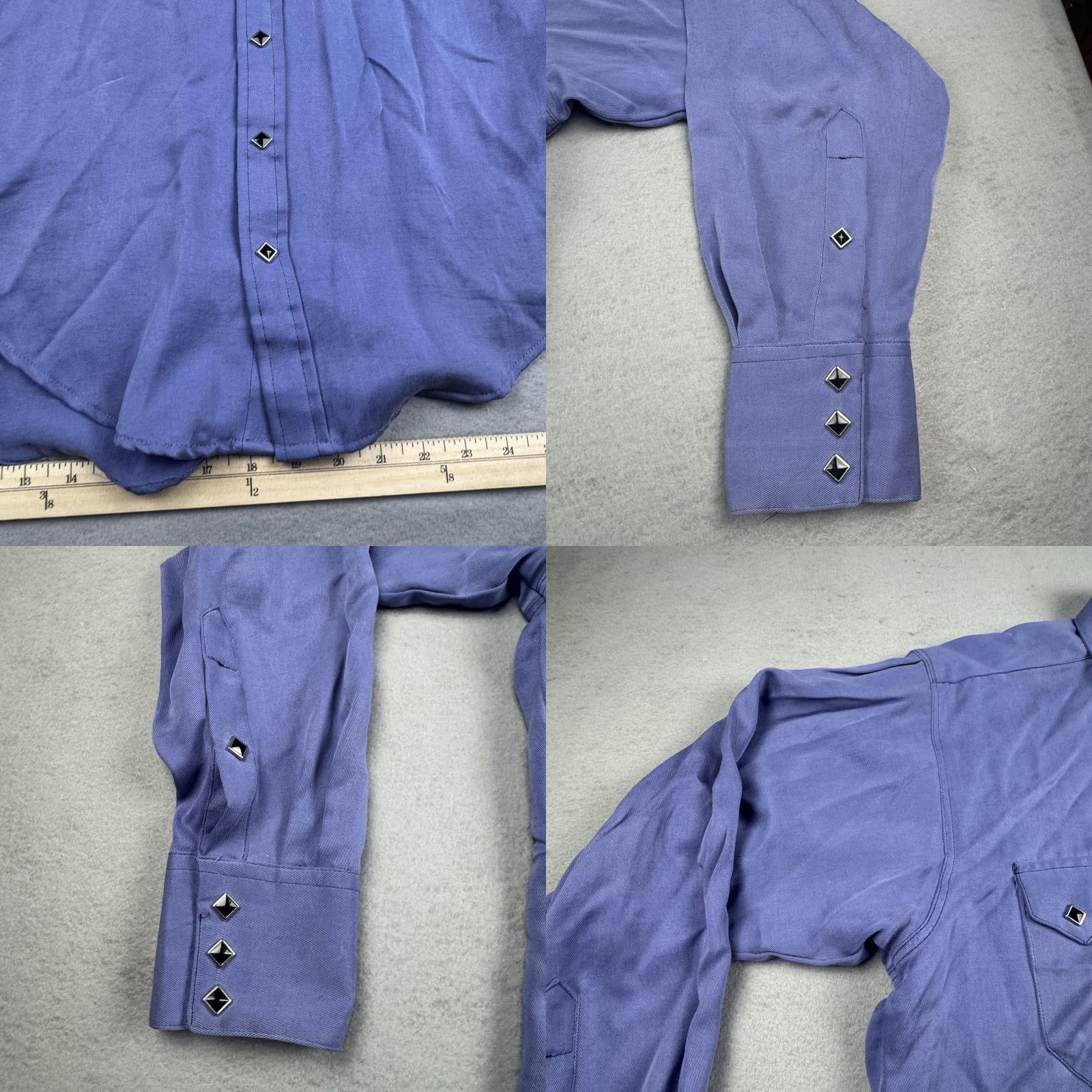 Rockmount Ranch Wear VINTAGE Rockmount Ranch Wear Shirt Mens Small Periwinkle Western Diamond Snap Button-Up Long Sleeve Relaxed Fit Pockets 6944-PERI Mens Size US S / EU 44-46 / 1 - 8 Thumbnail