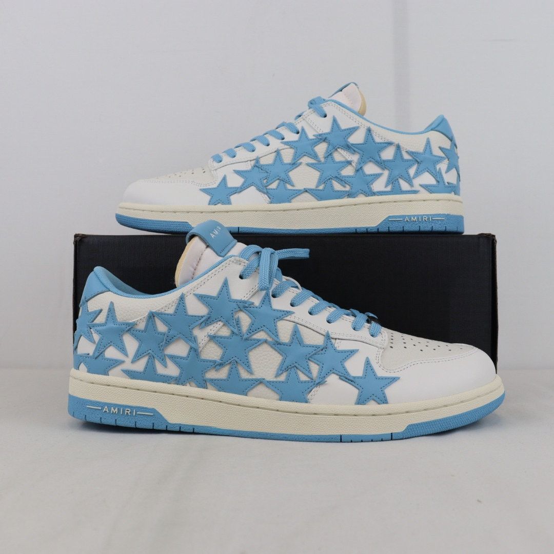 Amiri o1rshd1 Skel Top Low Stars Sneakers in Blue Size US 13 / EU 46 - 1 Thumbnail