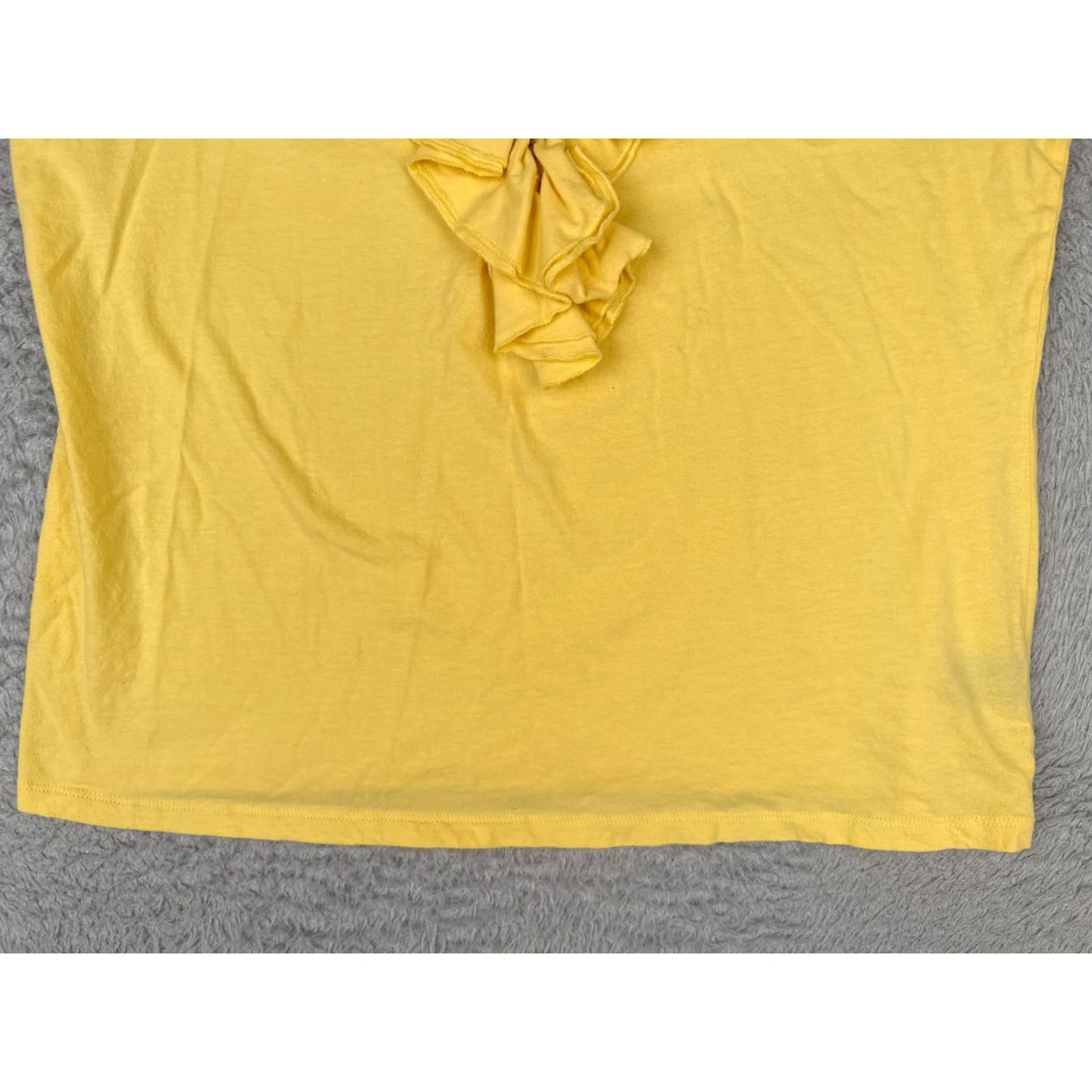 Tommy Hilfiger Tommy Hilfiger Shirt Women XL Yellow Tank Sleeveless V-Neck Ruffle 80s 90s Modern American Casual Workwear Mens Women Girls Size XL / US 12-14 / IT 48-50 - 5 Thumbnail