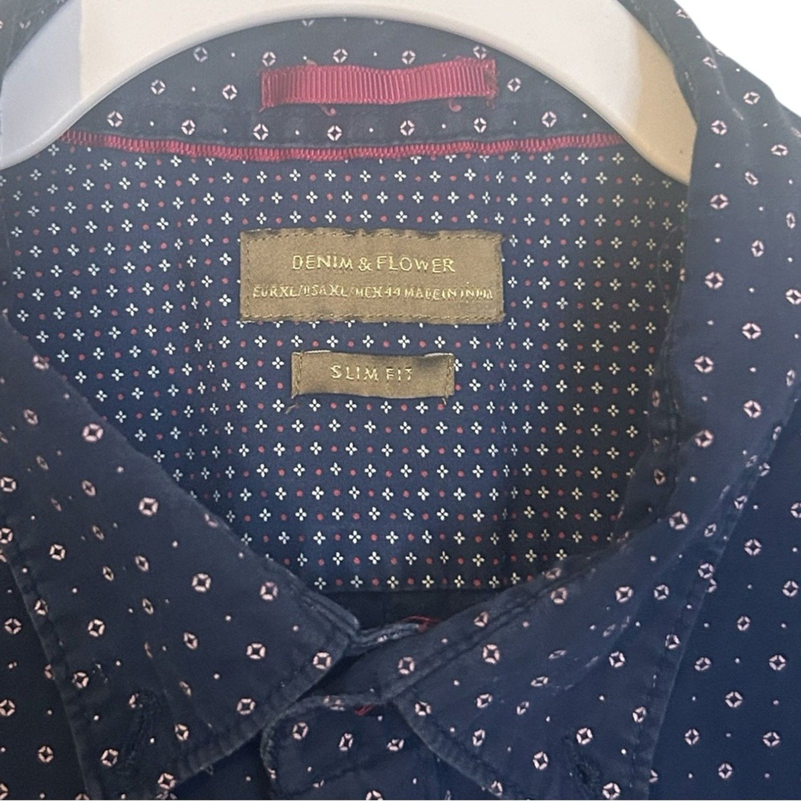 Other Denim & Flower Blue Classic Casual Button up Shirt Size XL Size US XL / EU 56 / 4 - 2 Thumbnail