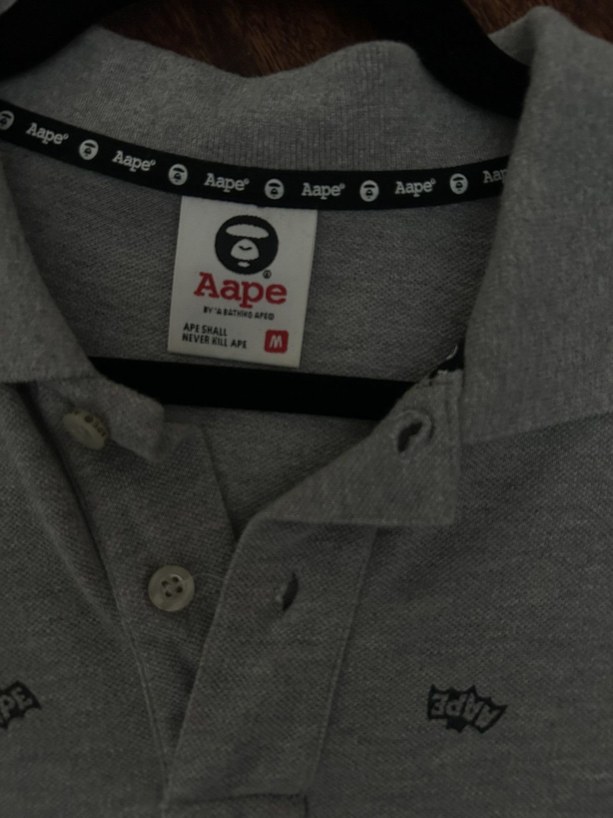 Bape Bape aape bats allover print grey polo batman Size US M / EU 48-50 / 2 - 6 Thumbnail