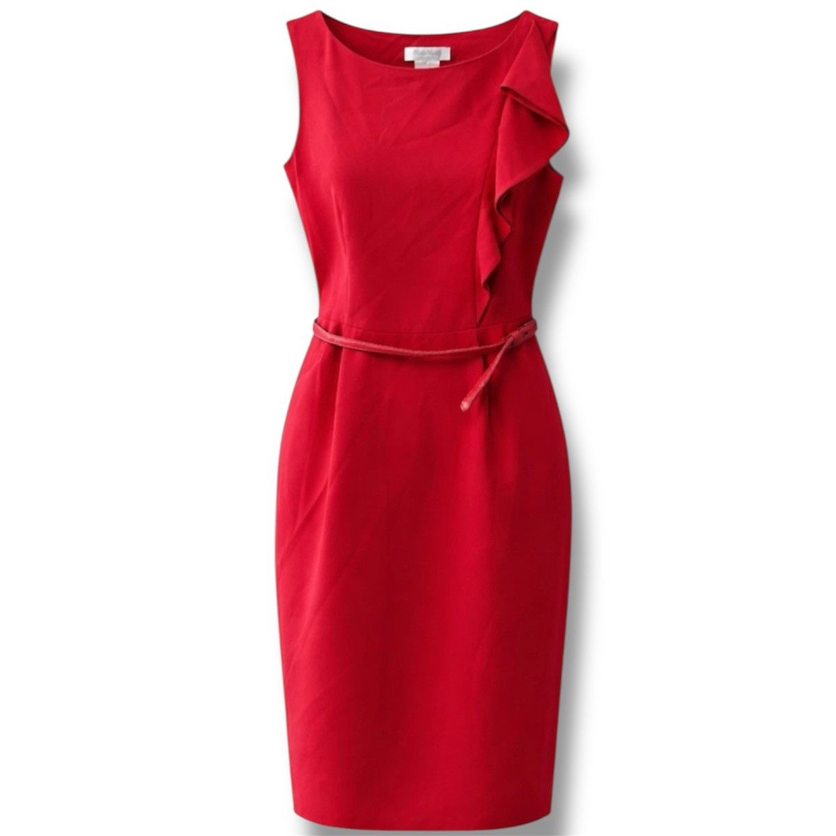 Max Mara MAX MARA ITALIAN MADE RED TRIACETATE SLEEVELESS SOLID DRESS Size XL / US 12-14 / IT 48-50 - 1 Thumbnail