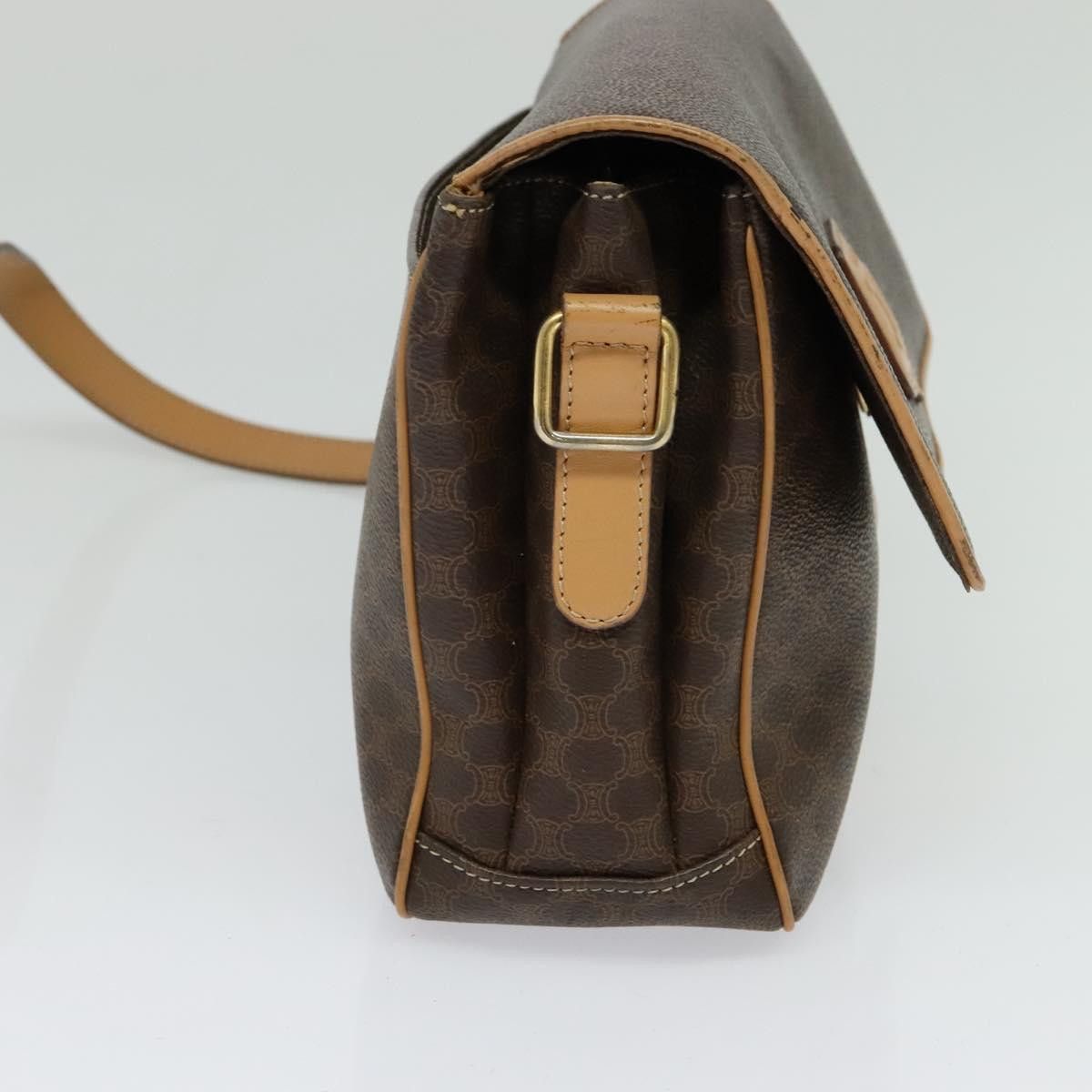 Celine CELINE Macadam Canvas Shoulder Bag Pvc Leather Brown Gold Size ONE SIZE - 4 Thumbnail