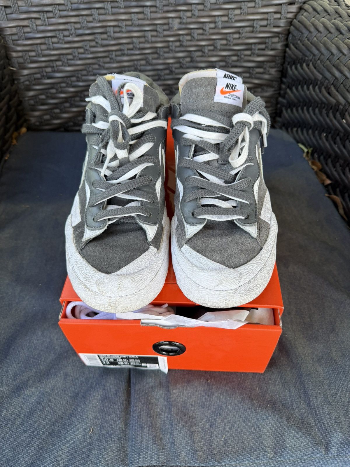 Nike × Sacai Nike x Sacai Blazer Low Dark/Grey/Black/White Size US 10.5 / EU 43-44 - 7 Thumbnail