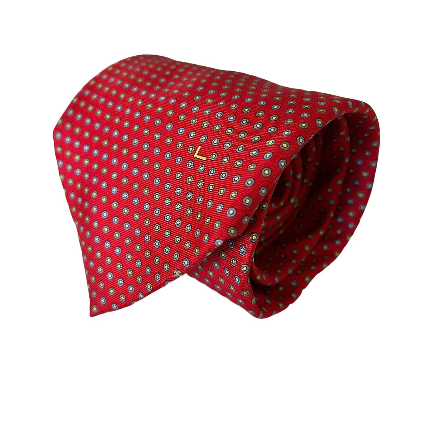 Lancel Lancel Red Geometric Print Foulard Silk Tie Size ONE SIZE - 1 Thumbnail