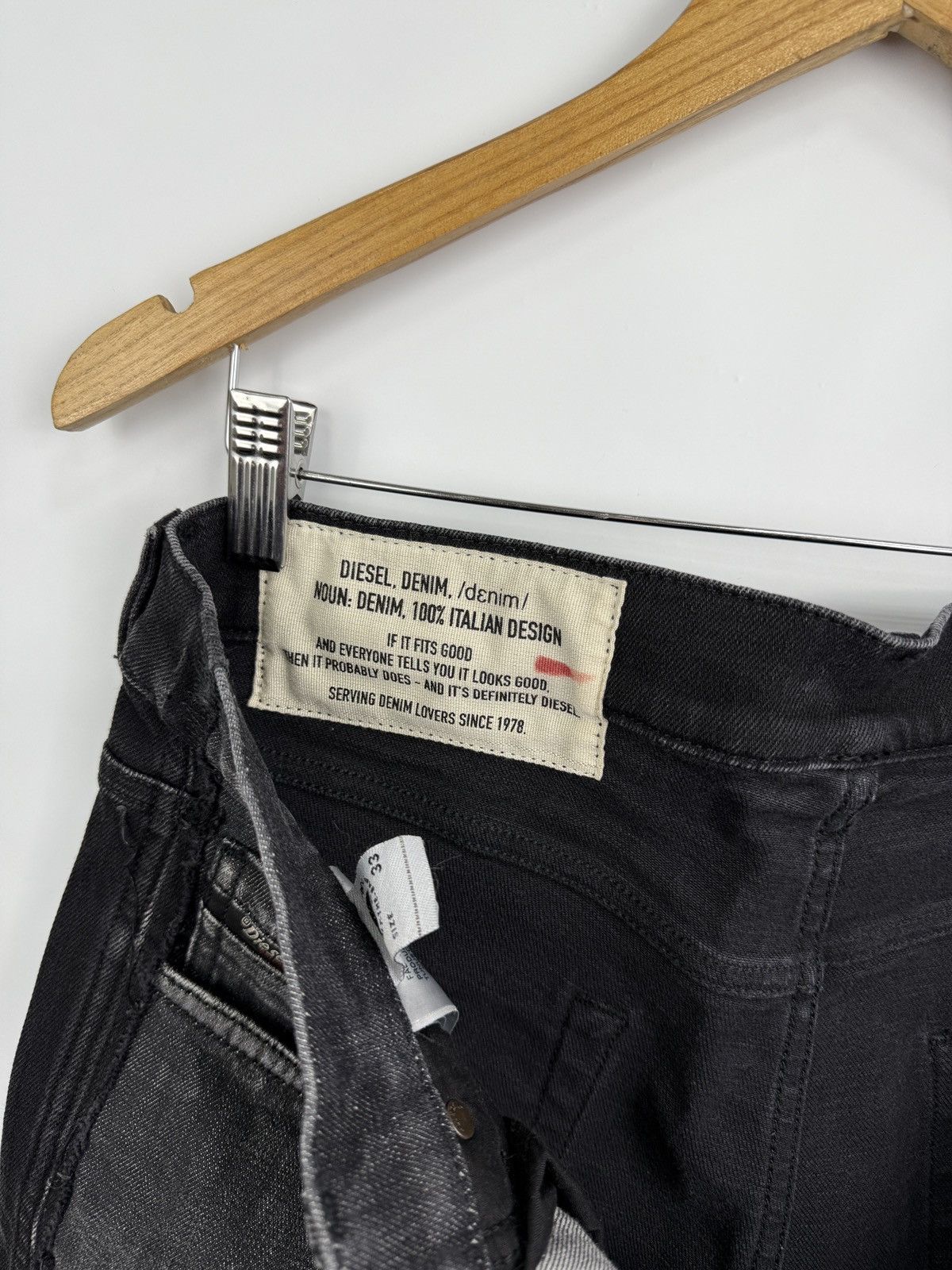 Diesel 🇺🇸 Diesel D-Strukt Slim 009HY Stretch Jeans Punk Opium Style Size US 33 - 18 Thumbnail
