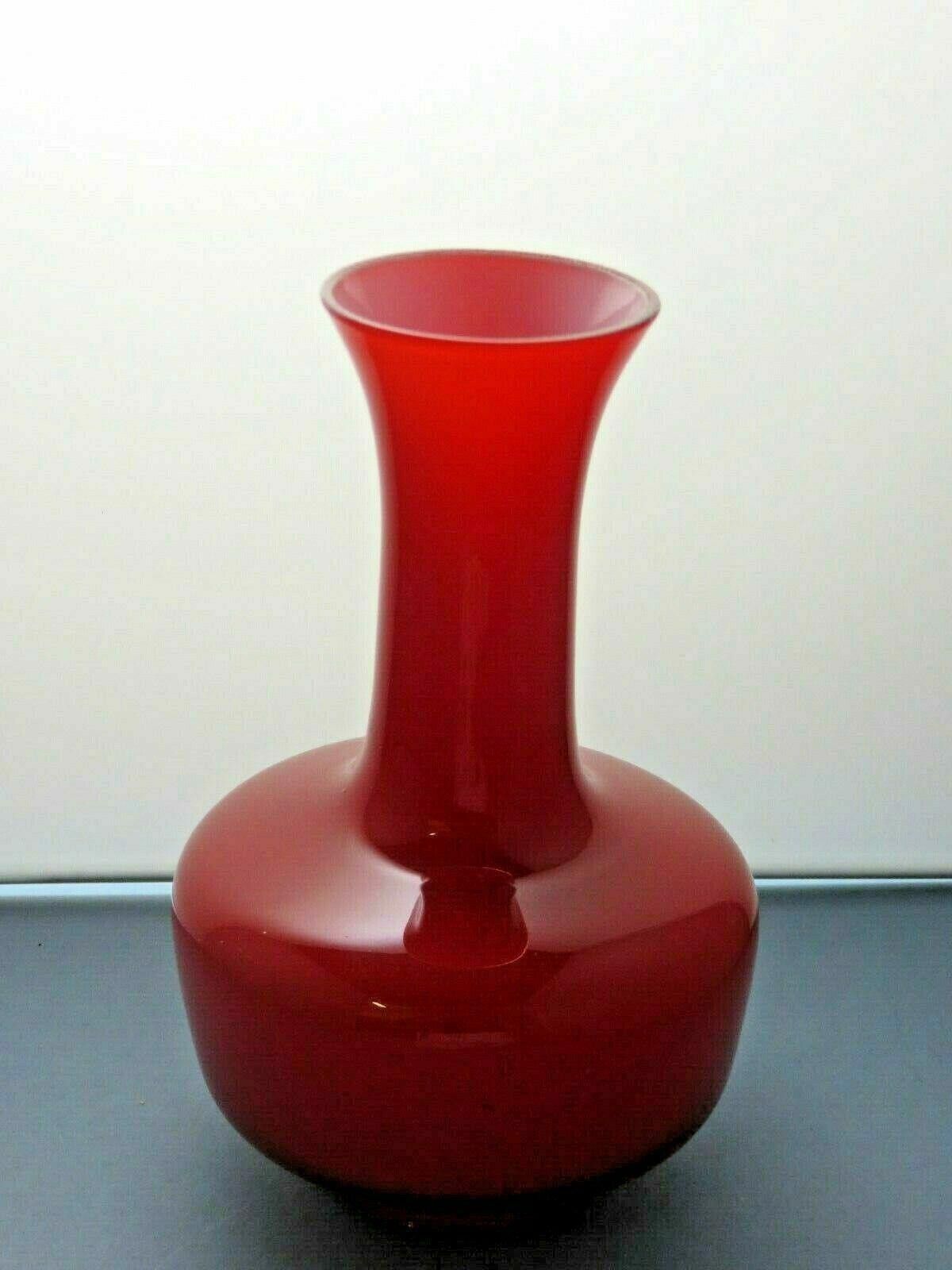 The Unbranded Brand Cranberry Ruby Red Glass Vase 6 7/8" Size ONE SIZE - 3 Thumbnail