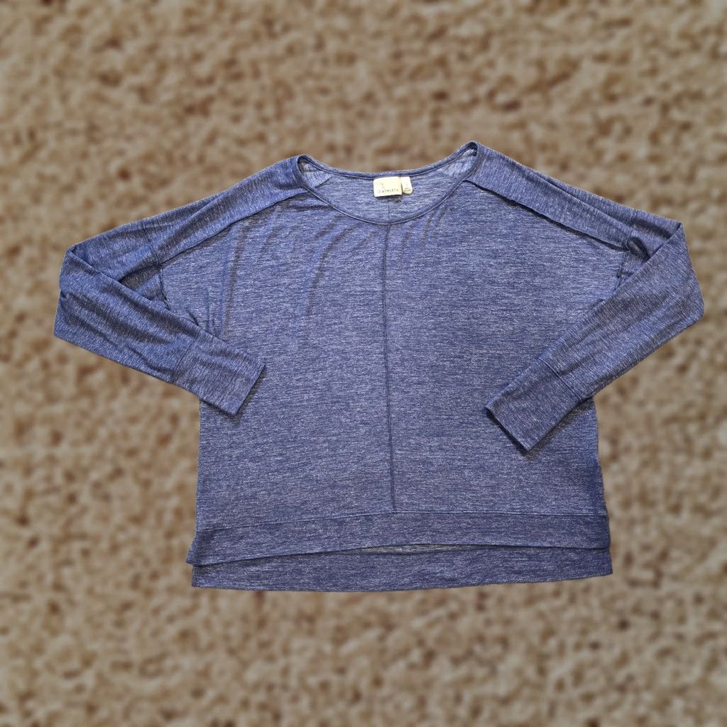 Athleta Athleta Shirt Women Size S Blue Sweatshirt Long Sleeve Pullover Lounge Casual Stretchy Modern Blended Fabric Pattern: Solid Size S / US 4 / IT 40 - 1 Thumbnail