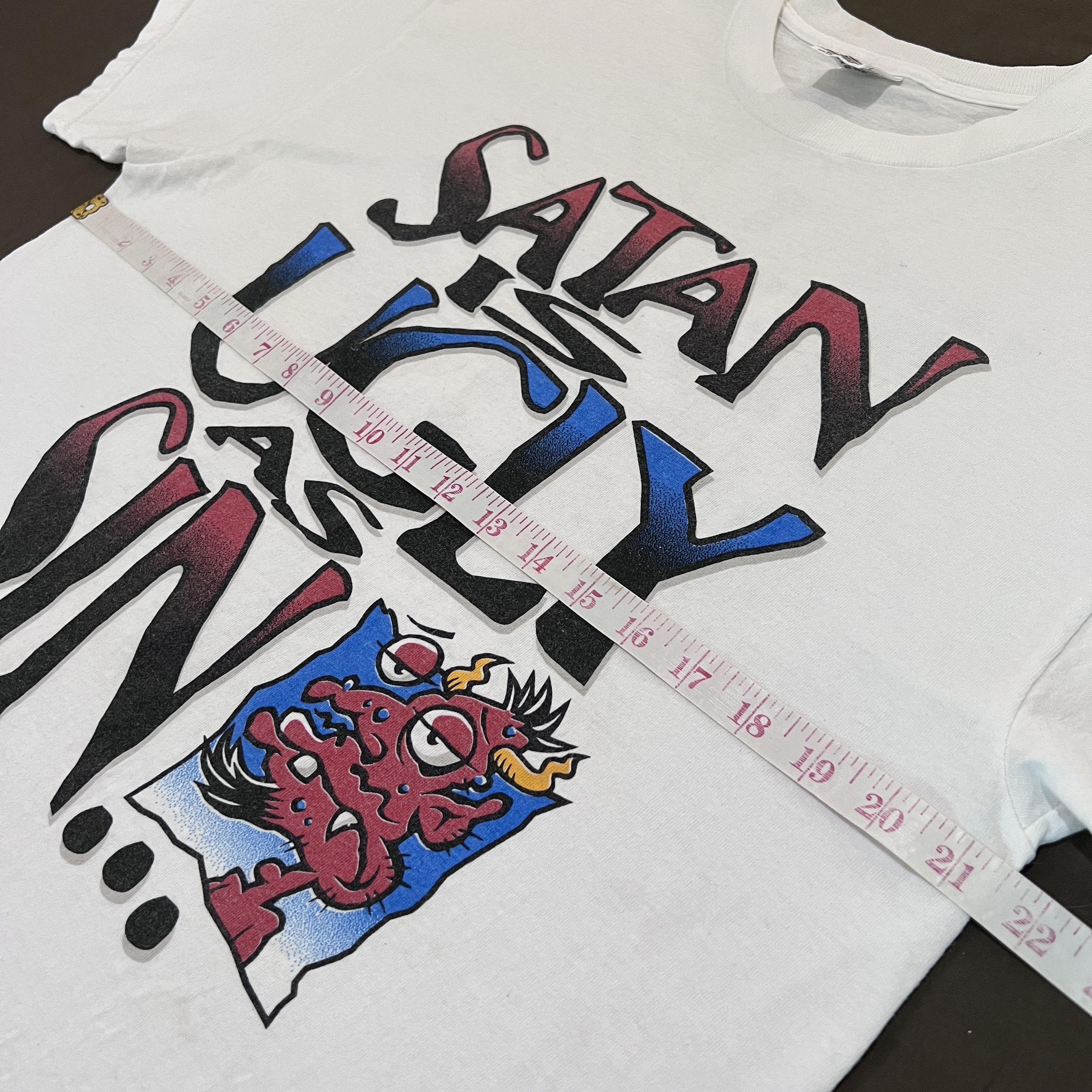 Vintage Vintage 90s Jesus Satan is ugly as sin Promo Tee Size US L / EU 52-54 / 3 - 8 Thumbnail