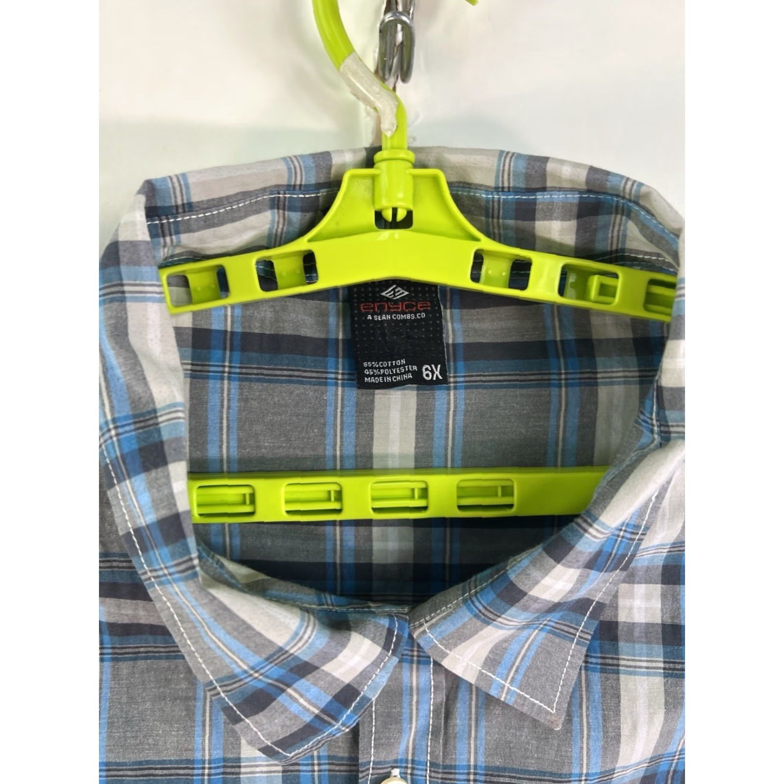 Enyce enyce Shirt Mens 6X Blue Cotton Button-Up Casual Big & Tall Classic Mens Size US XXL / EU 58 / 5 - 4 Thumbnail