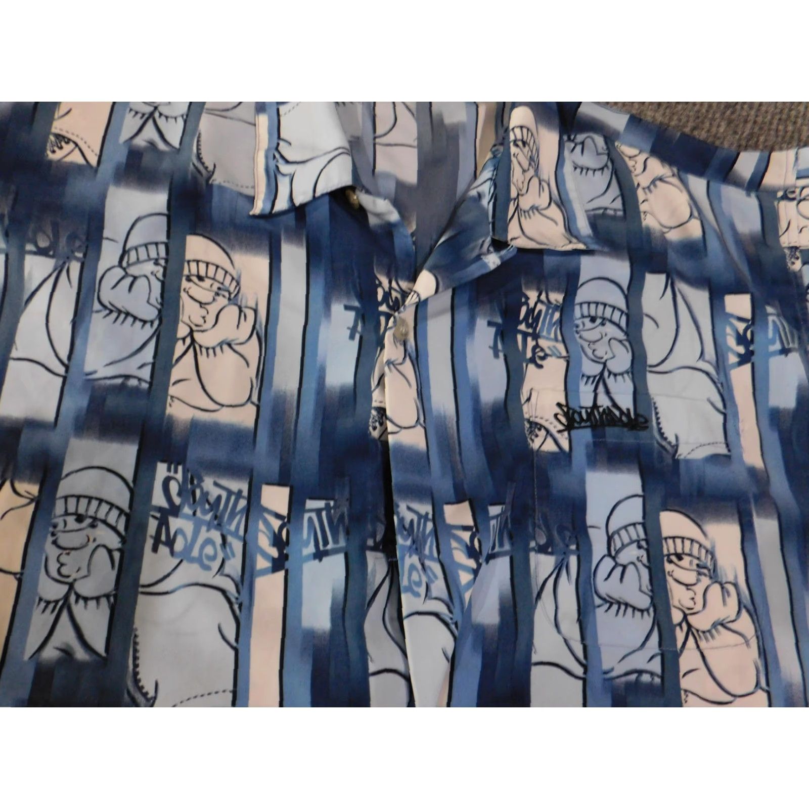Southpole Southpole Shirt Mens 2XL Blue Graffiti Graphic Over Print Button Up Hip Hop Size US XXL / EU 58 / 5 - 5 Thumbnail