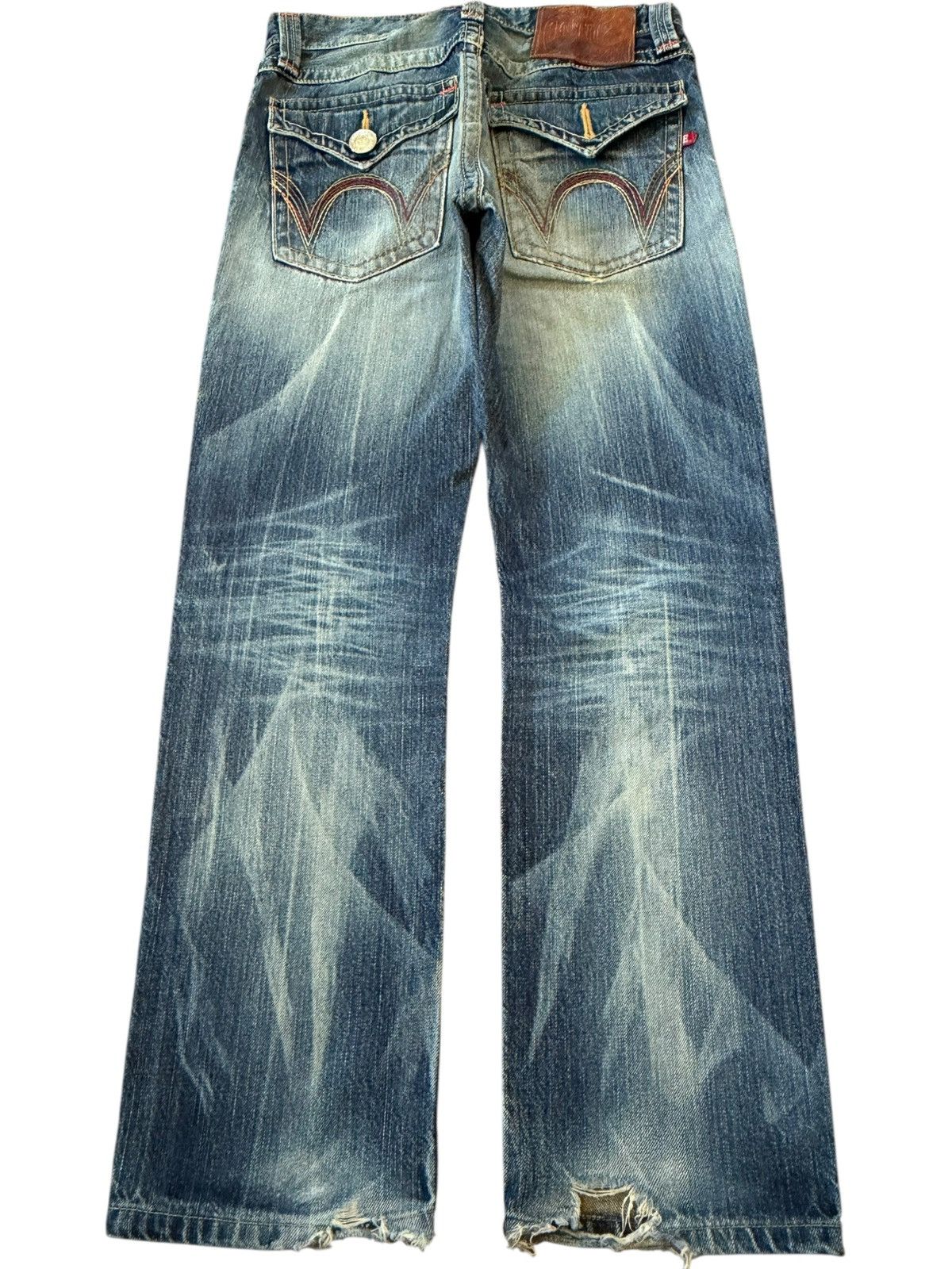 Edwin Vintage Edwin Blue Trip Faded Wash Distressed Jeans Size 31" - 2 Thumbnail