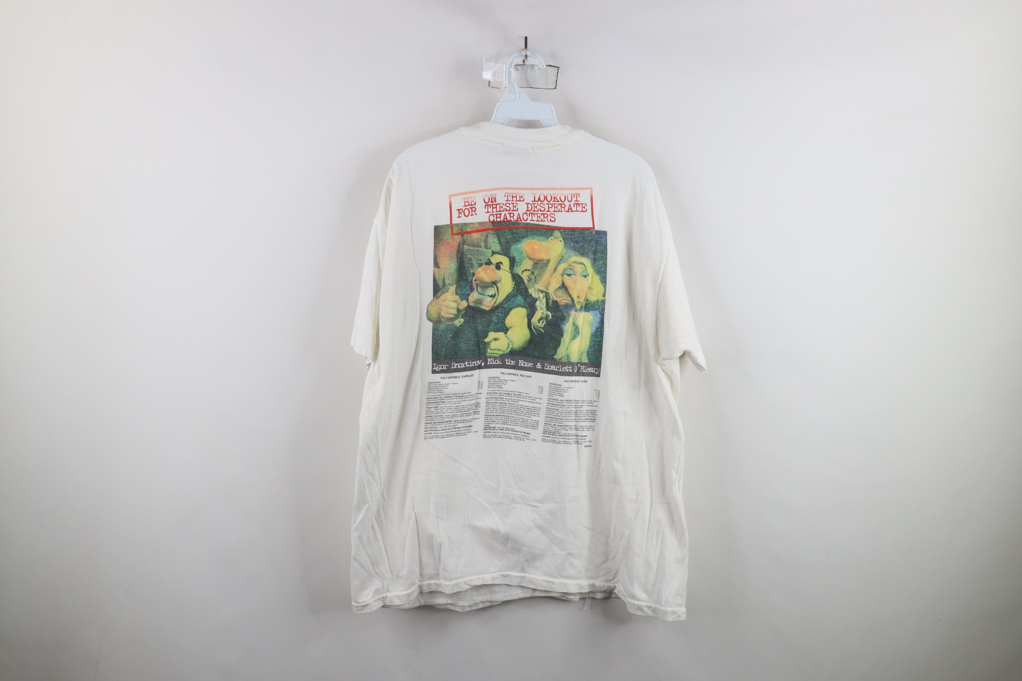 Vintage Vintage 90s Poly Histine D Antihistamine Cartoon T-Shirt USA Size US XXL / EU 58 / 5 - 12 Thumbnail