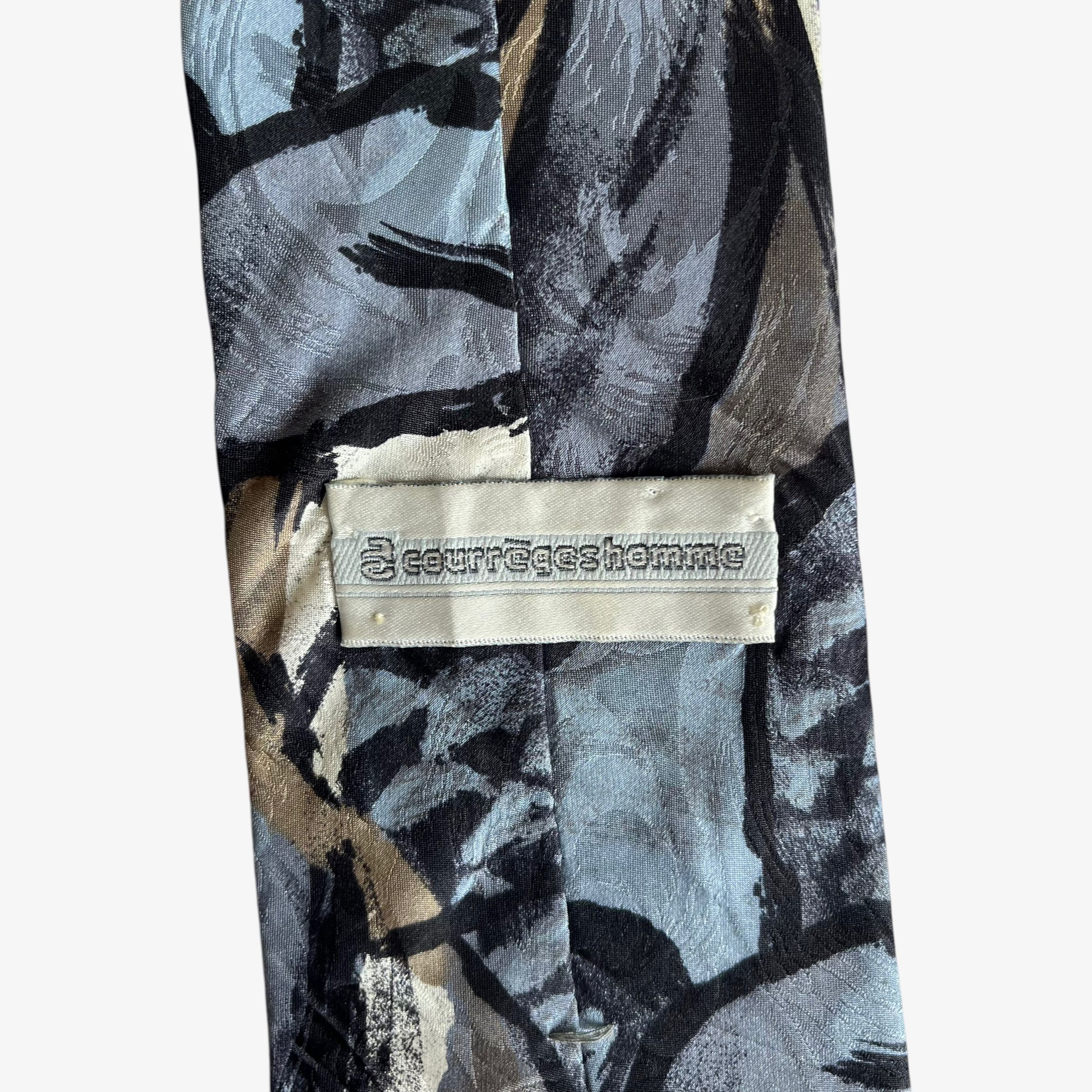 Courreges Vintage 90s Courreges Homme Abstract Painting Print Silk Tie Size ONE SIZE - 2 Thumbnail