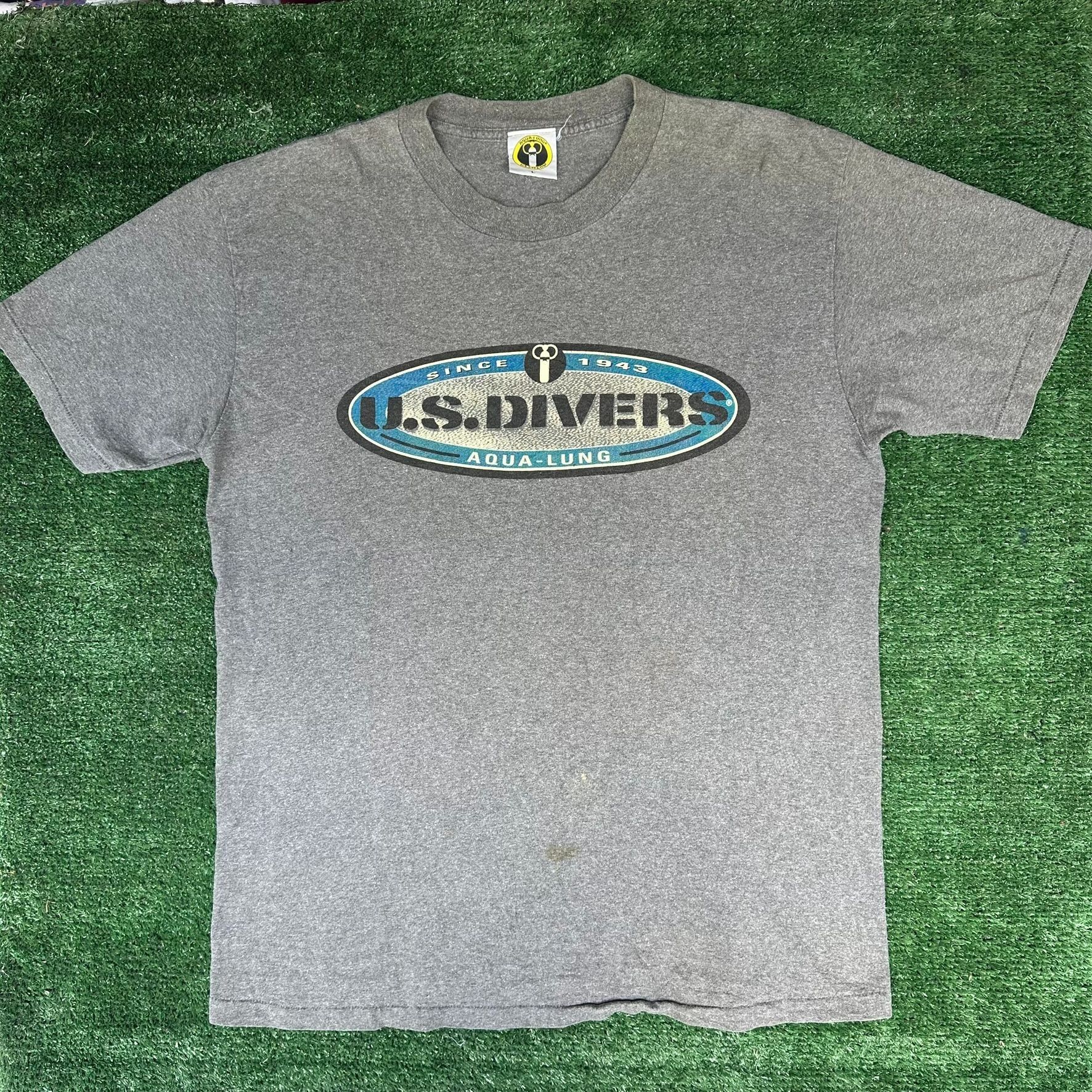 Vintage Vintage 90s US Divers Aqua Lung T-Shirt Gray L Single Stitch Size US L / EU 52-54 / 3 - 1 Thumbnail