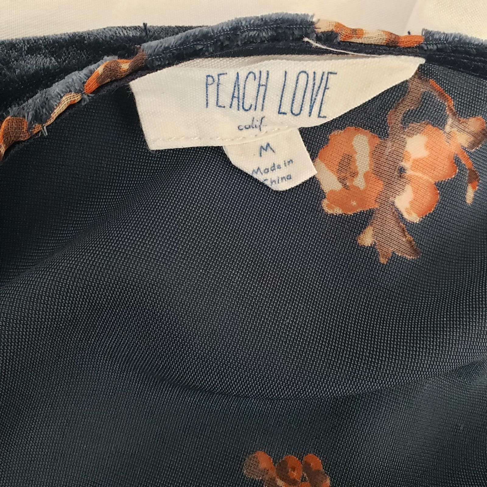 Designer Peach Love Floral Velvet Kimono - Size M Size M / US 6-8 / IT 42-44 - 5 Thumbnail