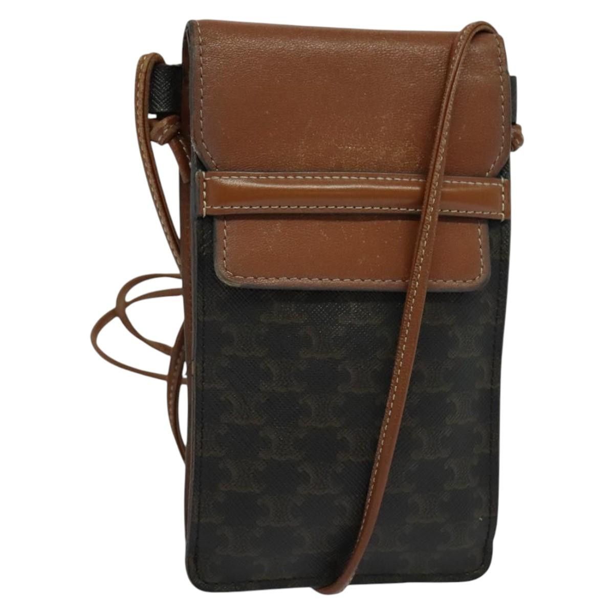 Celine CELINE Triomphe Cell Phone Case Shoulder Bag Pvc Black Size ONE SIZE - 1 Thumbnail