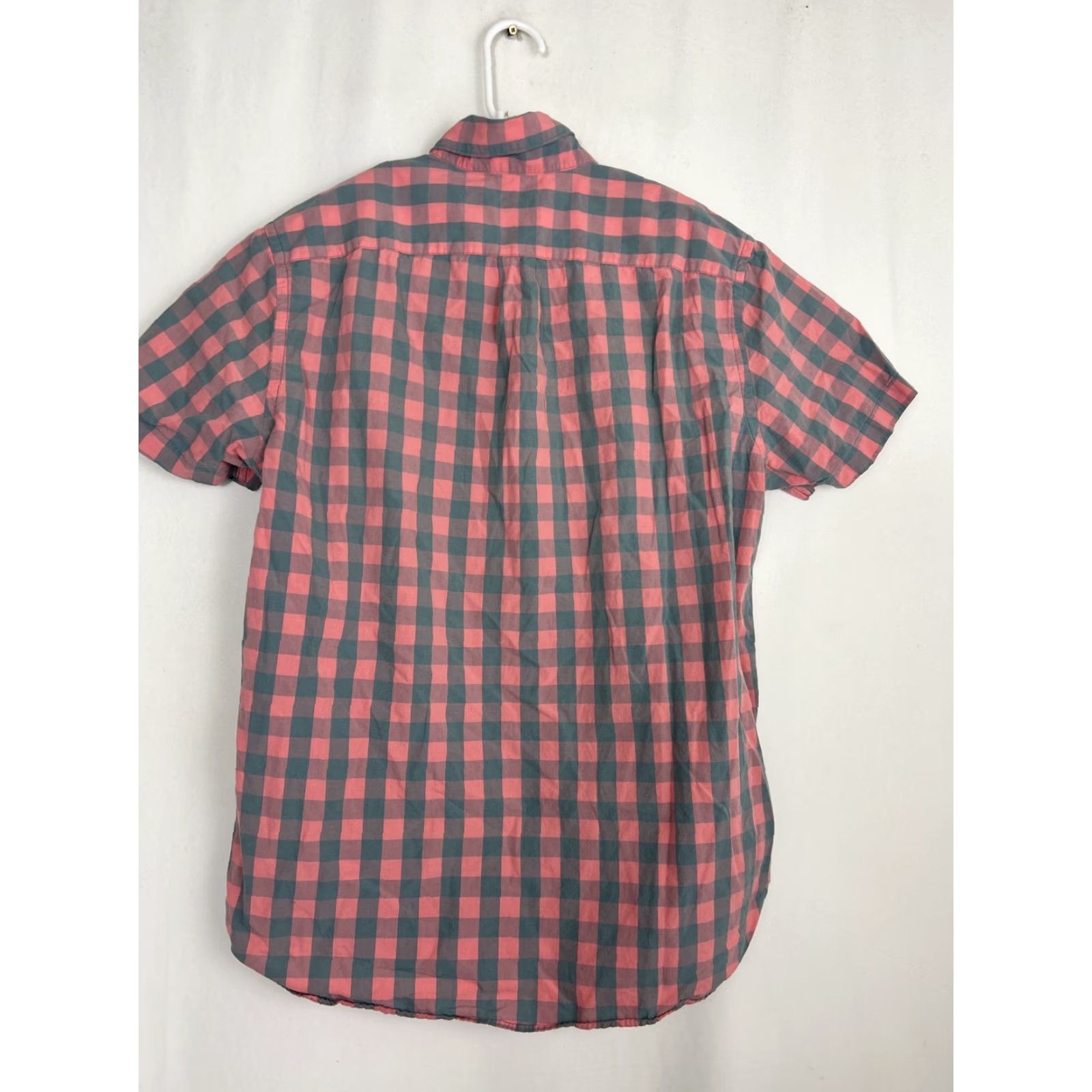 J.Crew J Crew Mens Medium Button Down Short Sleeve Plaid Pink Gray Shirt Size US M / EU 48-50 / 2 - 7 Thumbnail
