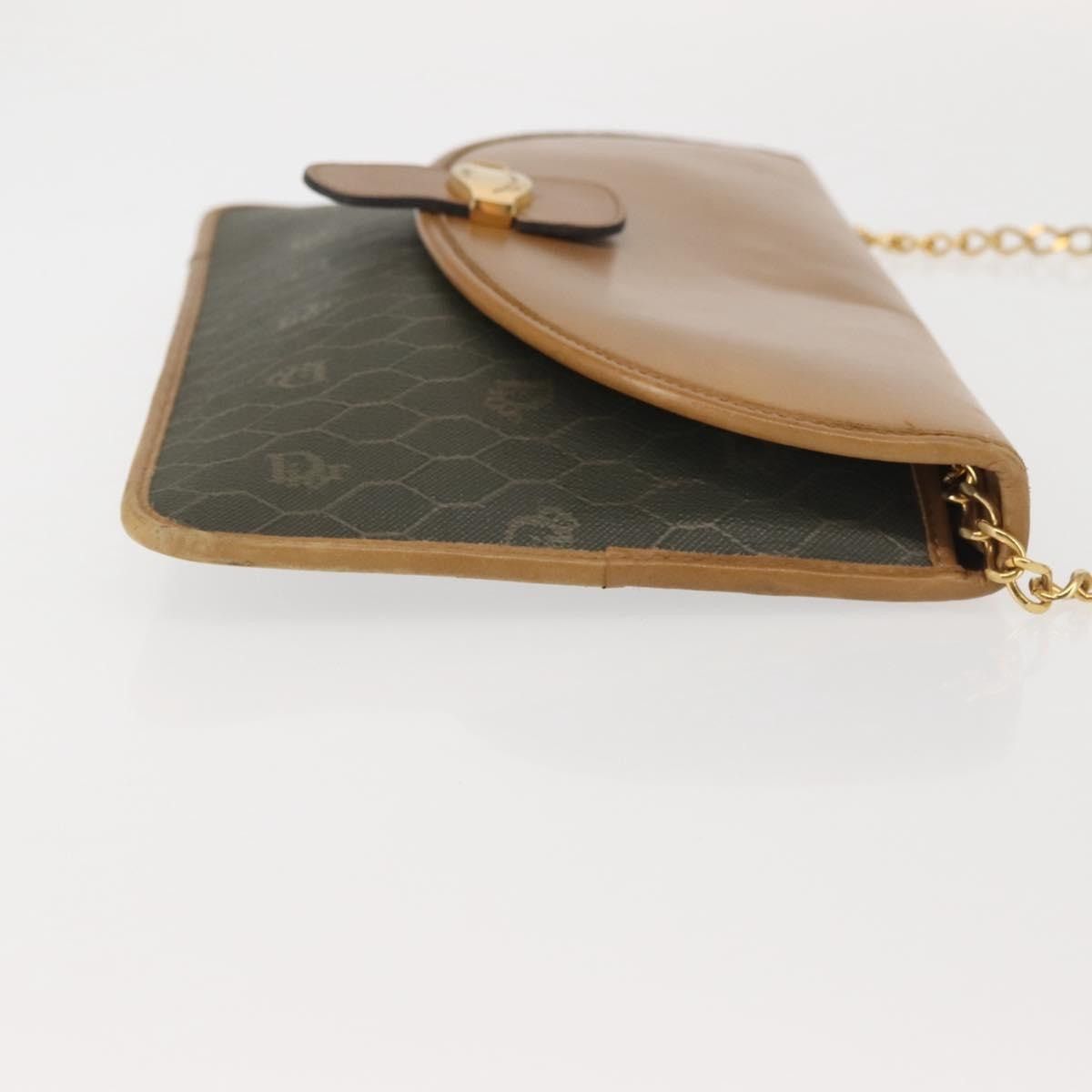 Dior DIOR Honeycomb Canvas Chain Shoulder Bag Pvc Brown Gold Size ONE SIZE - 4 Thumbnail