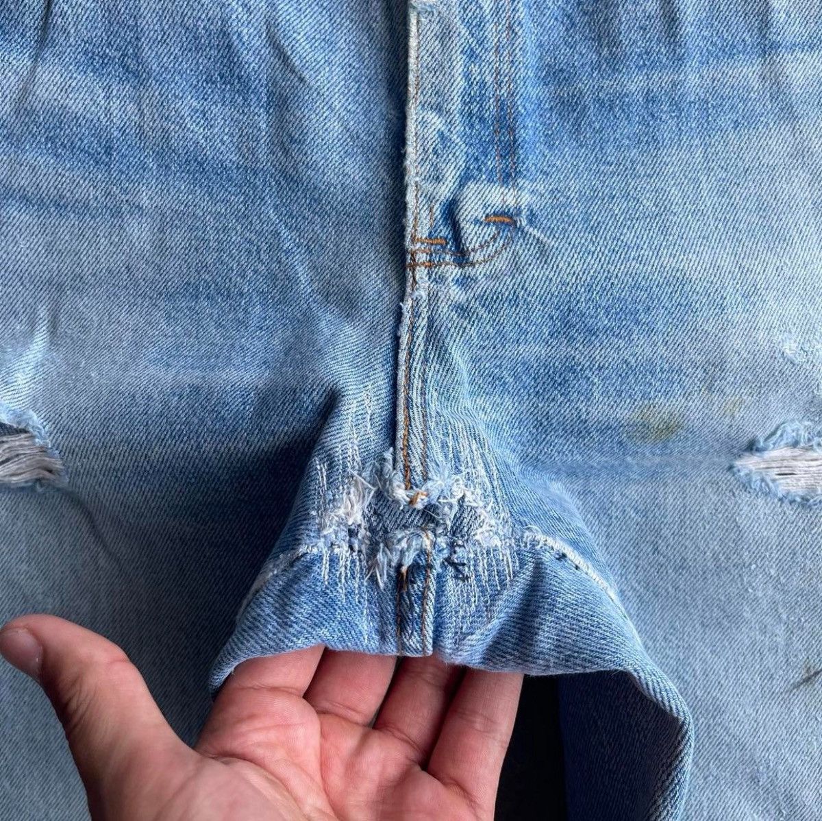 Vintage Faded distressed slim jeans Size US 30 / EU 46 - 4 Thumbnail