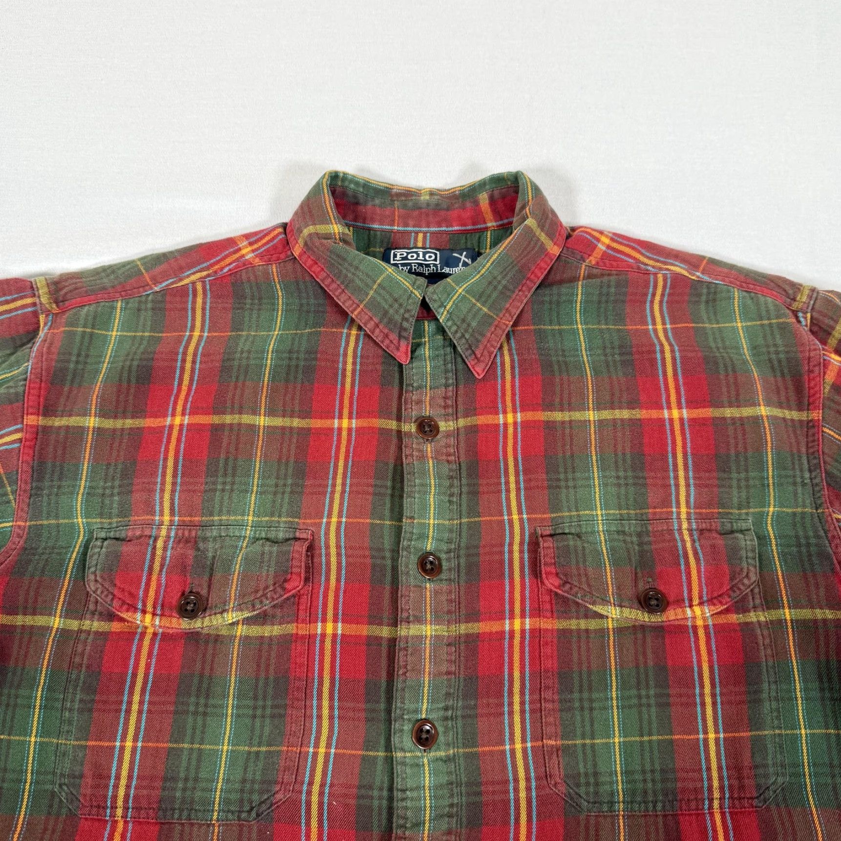 Polo Ralph Lauren VINTAGE Polo Ralph Lauren Shirt Mens M Plaid Flannel Button-Up Chin Strap Size US M / EU 48-50 / 2 - 2 Thumbnail
