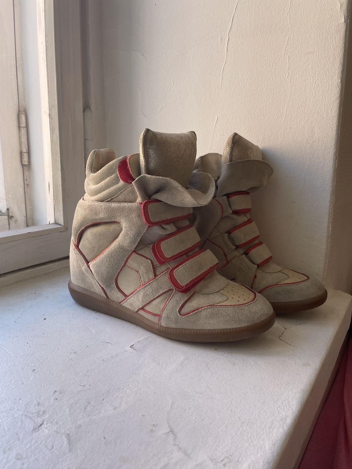image of Isabel Marant Bekett Wedge Heel Shoes in Beige, Women's (Size 8)