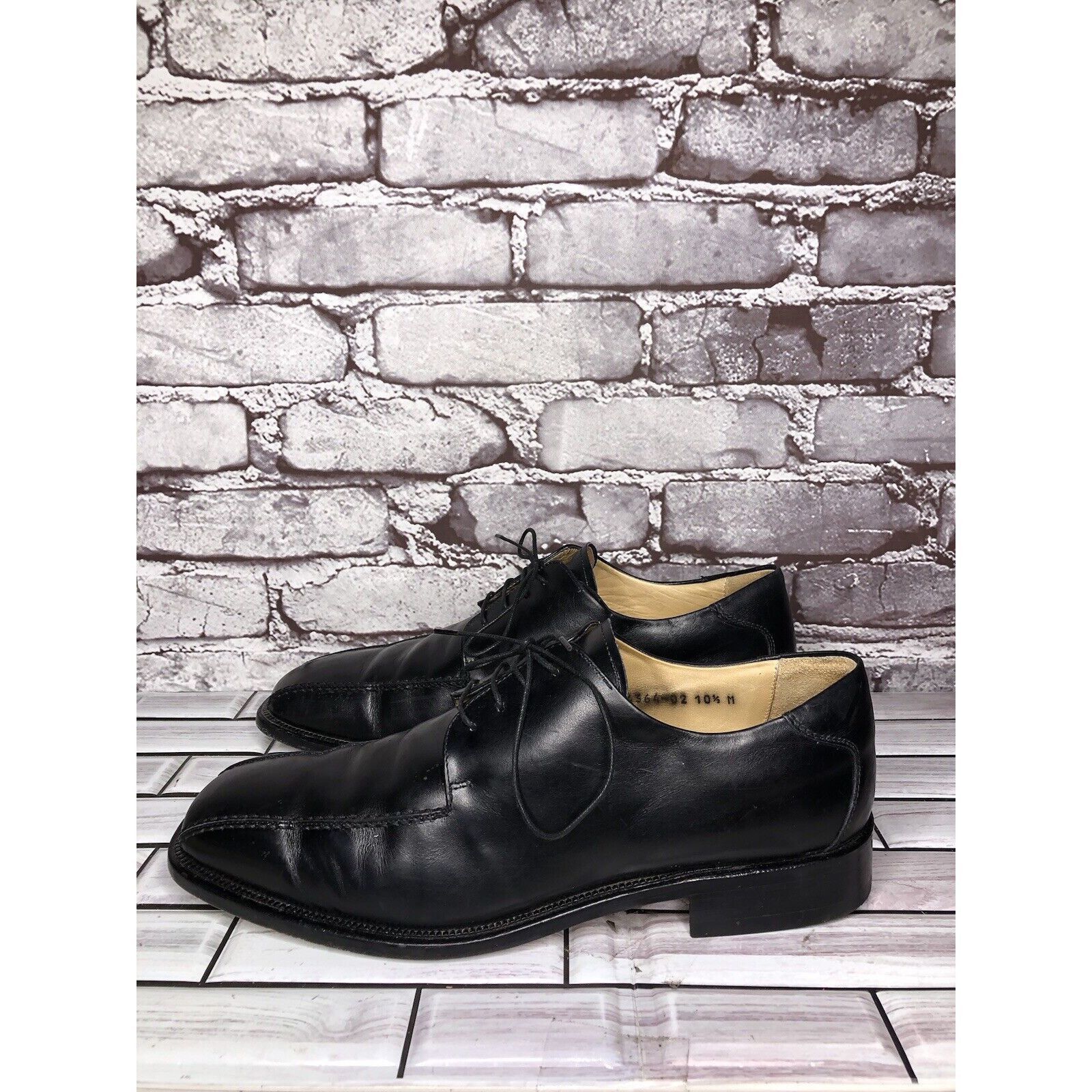 Pronto Uomo Pronto Uomo Black Leather Oxford Derby Lace Up Dress Shoes M Size US 10.5 / EU 43-44 - 19 Thumbnail