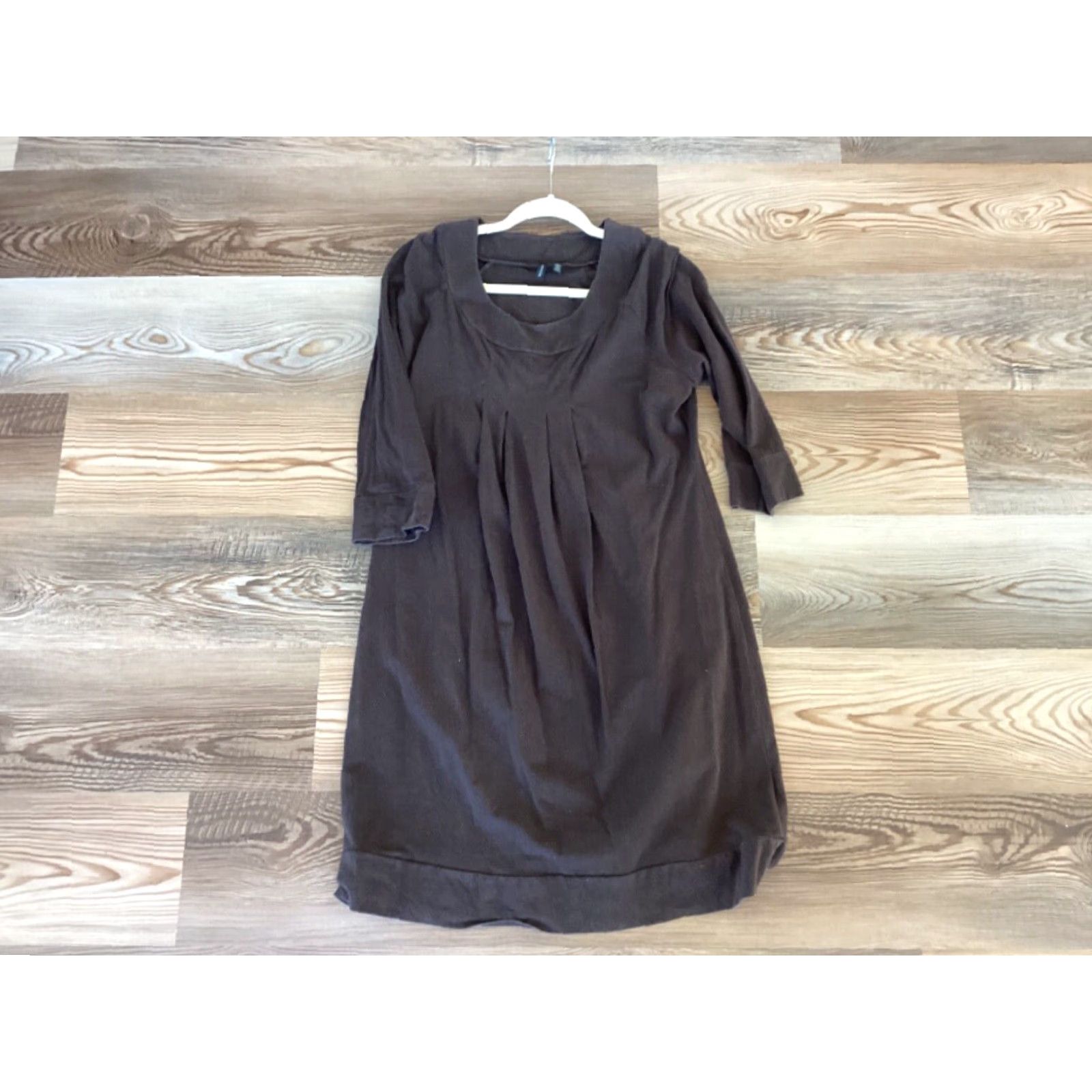 Madison Madison Women's Shift Dress Size L Brown 3/4 Sleeve Casual Knee Length Size L / US 10 / IT 46 - 4 Thumbnail