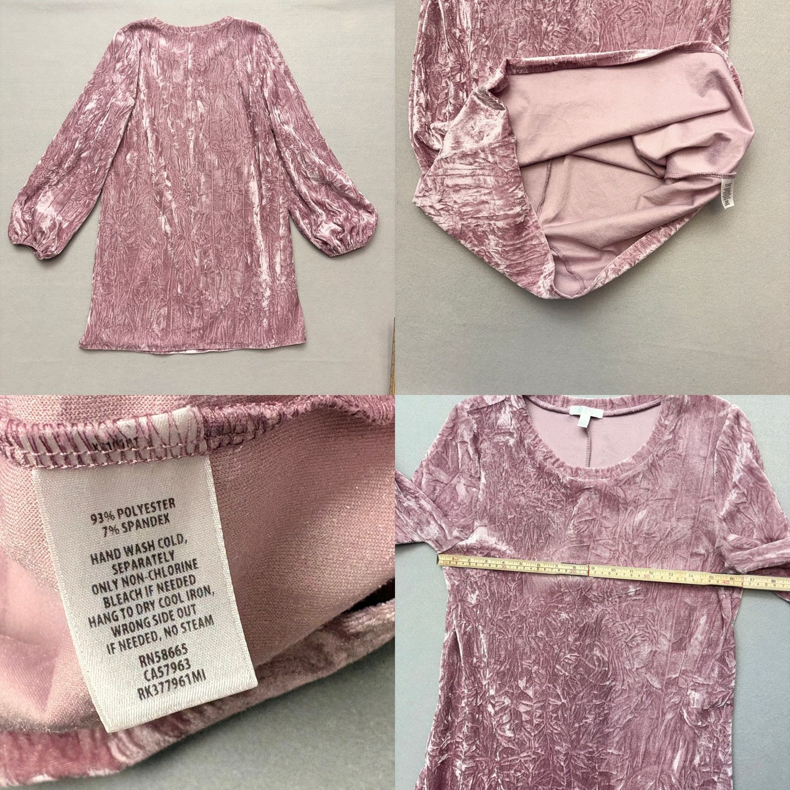Vintage ABound Pink Velvet Mini Dress Long Sleeve Boho Festival Y2K Style Adult XS Womens Size XS / US 0-2 / IT 36-38 - 8 Thumbnail