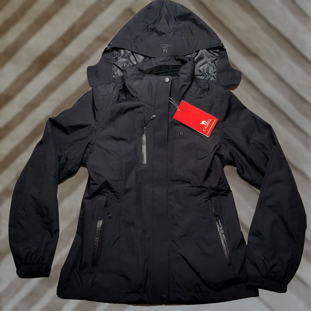 Camel VINTAGE CAMEL Women Small Black 3-in-1 Ski Jacket Nylon Coat + Windbreaker + Fleece NEW Size S / US 4 / IT 40 - 1 Thumbnail