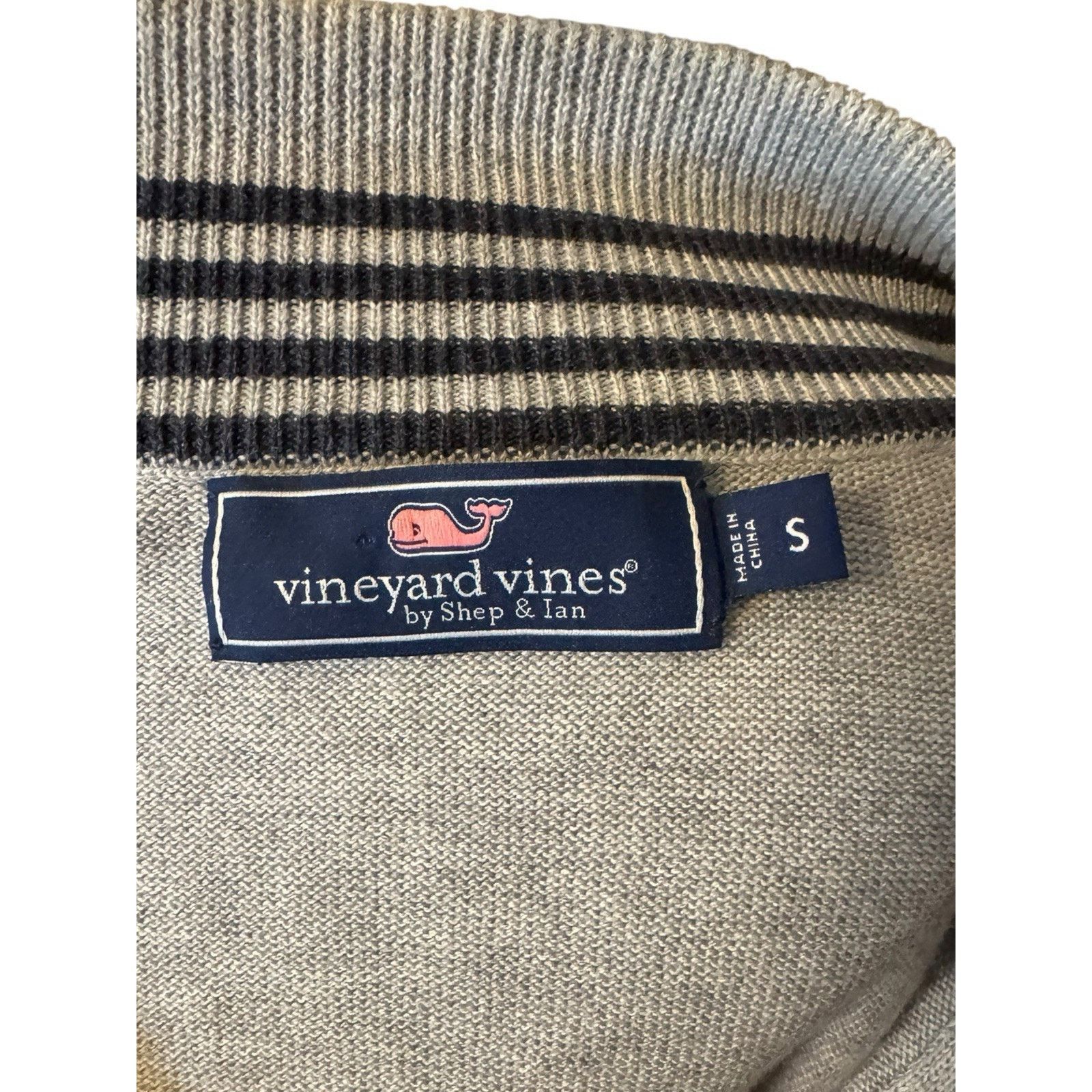 Vineyard Vines Vineyard Vines Quarter Zip Sweater Gray 100% Cotton Size US S / EU 44-46 / 1 - 4 Thumbnail