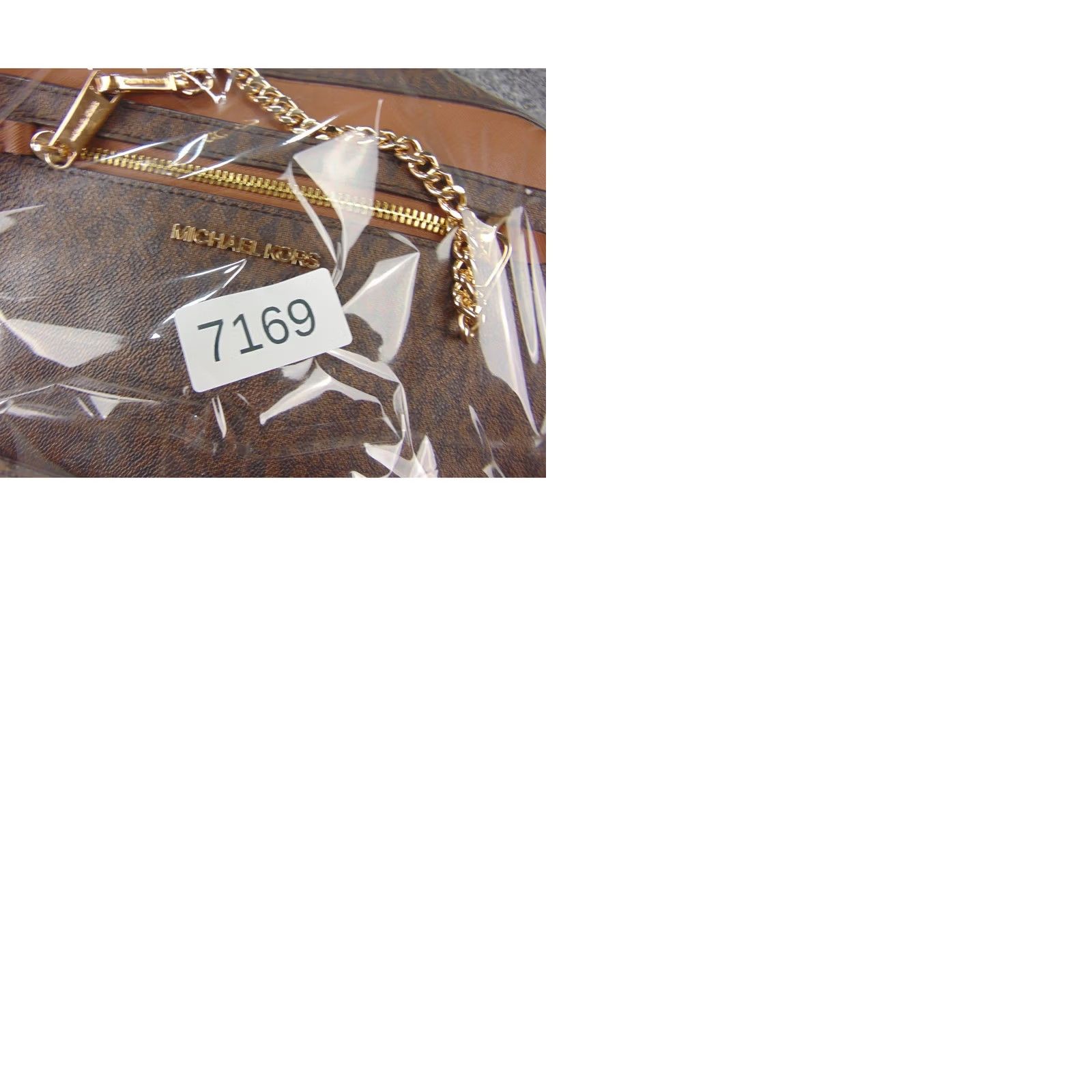 Michael Kors Michael Kors Jet Set Brown Monogram Crossbody Bag Chain Accent 35S1GTTC9B Size ONE SIZE - 10 Thumbnail
