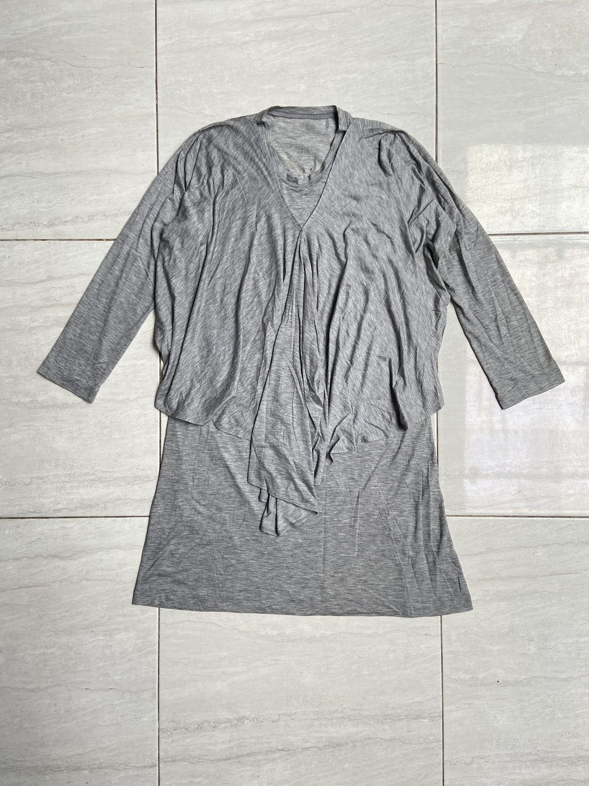 image of Issey Miyake Heart Haat Grey Fiber Stretch Dress, Women's (Size Small)