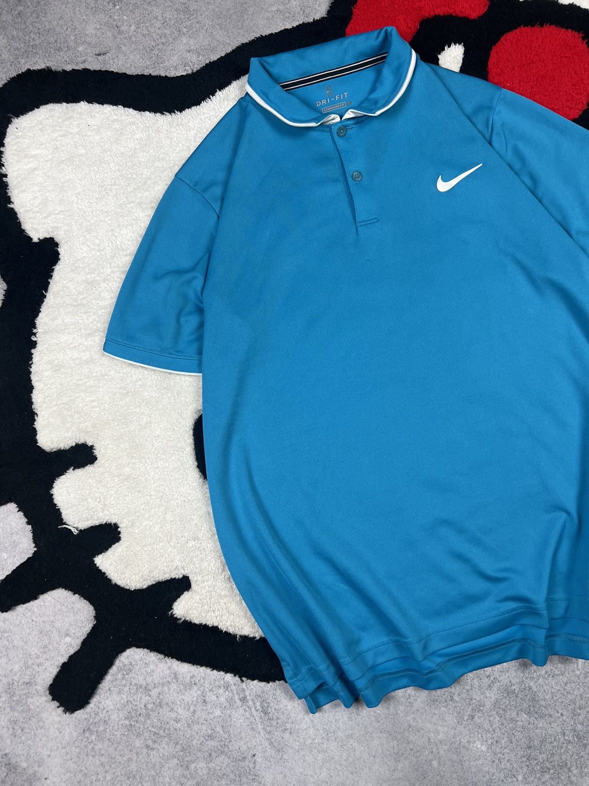 Nike Nike Court Tennis Dri-Fit Blue Polo Shirt Size US L / EU 52-54 / 3 - 2 Thumbnail