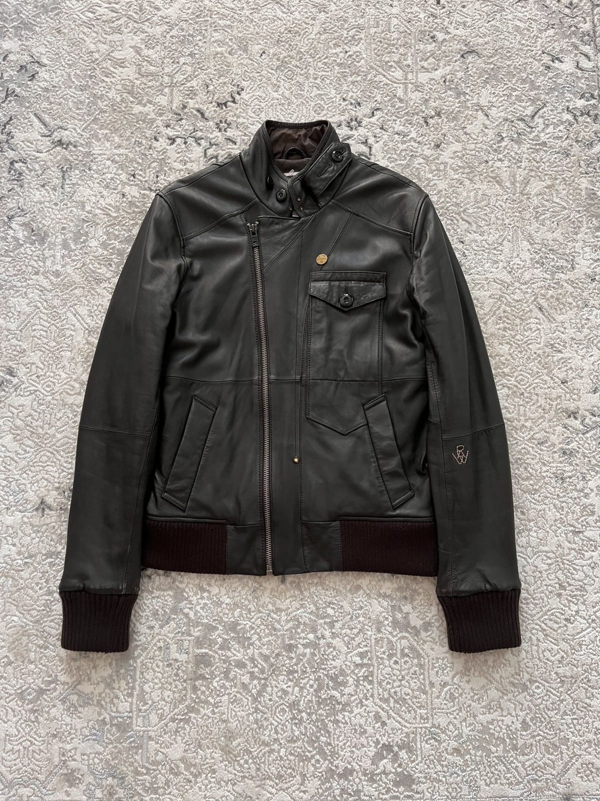 Vintage G-Star Fleet Leather Bomber Jacket AA032