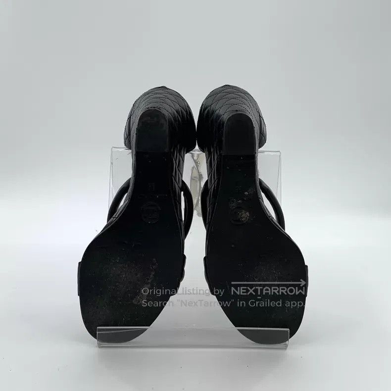 Chanel Chanel Black diamond check metal logo slope heel high-heel Size US 5.5 / IT 35.5 - 5 Thumbnail