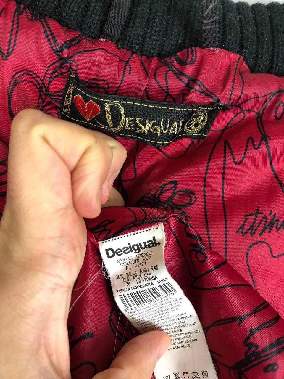 Desigual Women Desigual Jacket Breathable Black Full Zip EU38 Size S / US 4 / IT 40 - 10 Thumbnail
