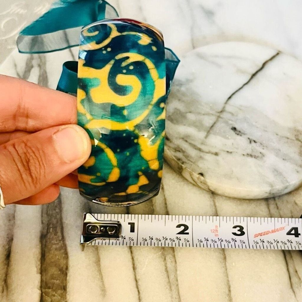 Jewelry About Color Bangle Bracelet Teal and Cream Acrylic Size ONE SIZE - 7 Thumbnail