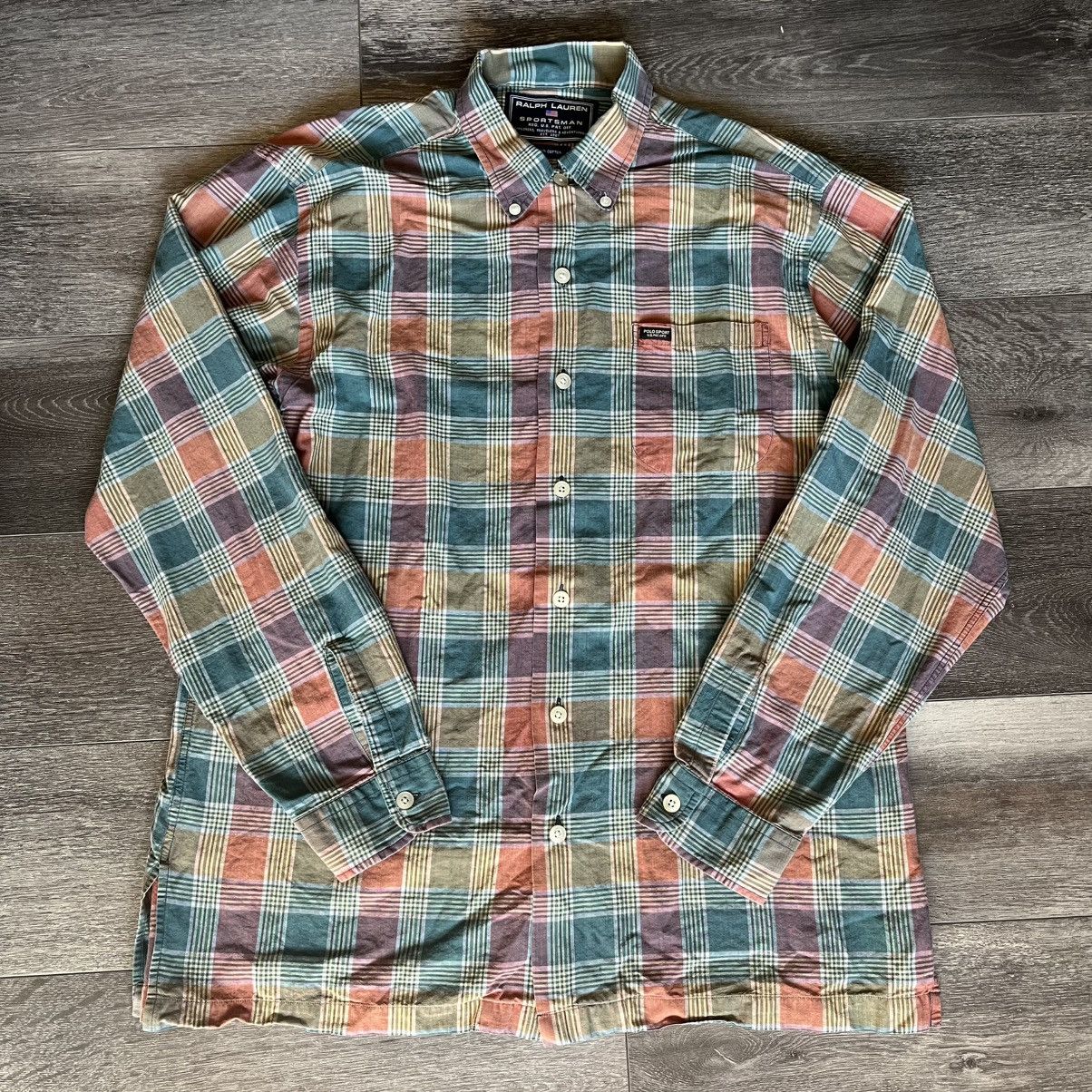 Polo Ralph Lauren × Ralph Lauren × Vintage Vintage Polo Ralph Lauren Sportsman Check Button Down Shirt Size US M / EU 48-50 / 2 - 1 Thumbnail