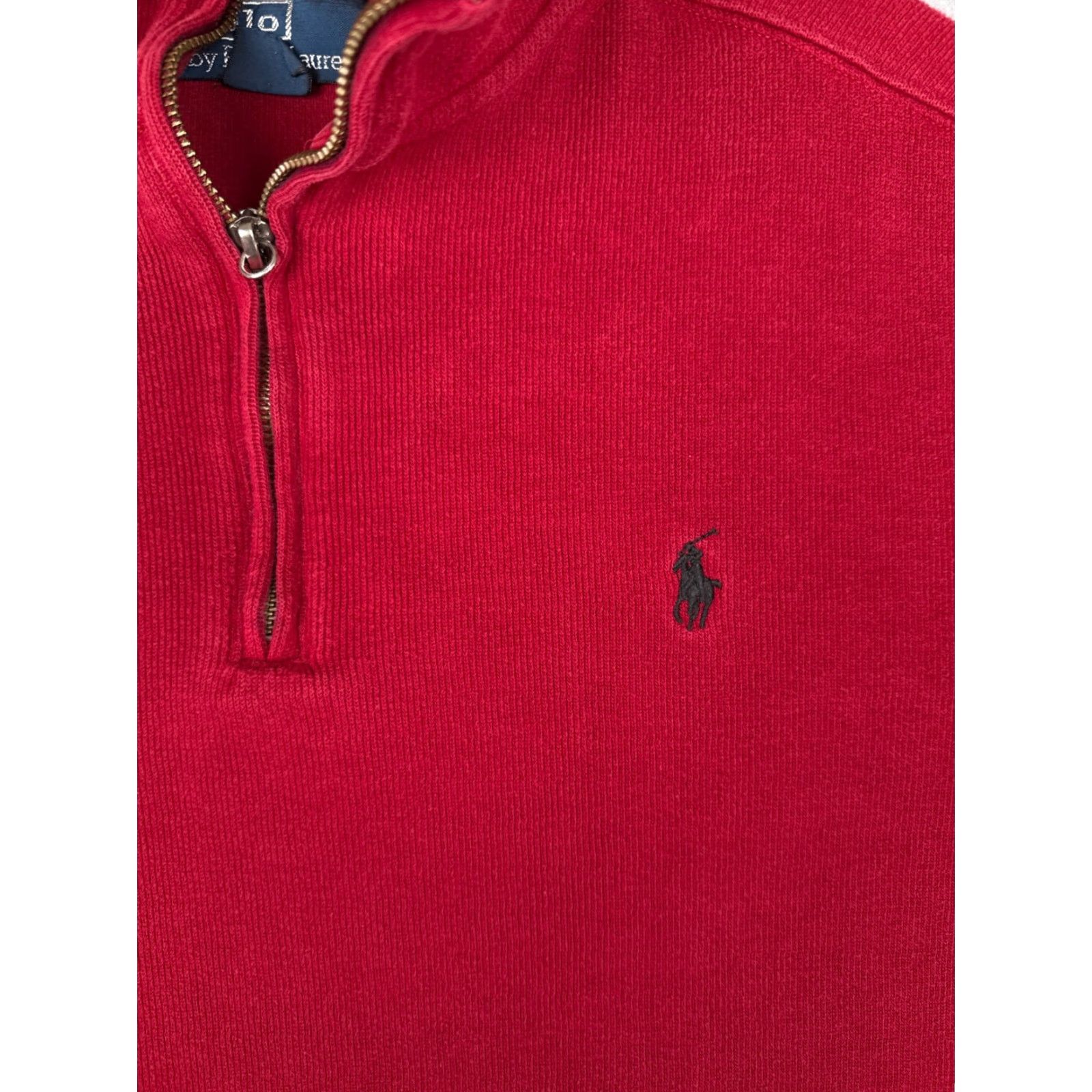 Polo Ralph Lauren Polo Ralph Lauren Sweater Shirt Men L Red 1/4 Zip Mock Neck Long Sleeve Cotton Knit Size US L / EU 52-54 / 3 - 6 Thumbnail