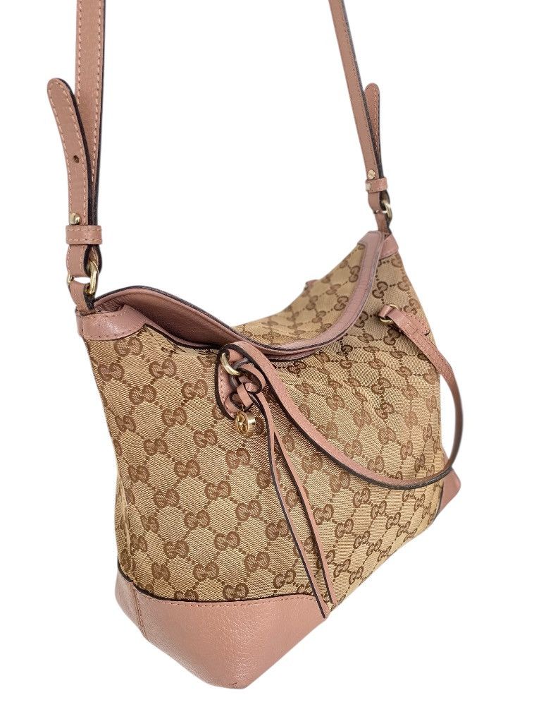 Gucci Gucci Brown Medium GG Canvas Satchel Beige Pony Size ONE SIZE - 1 Thumbnail