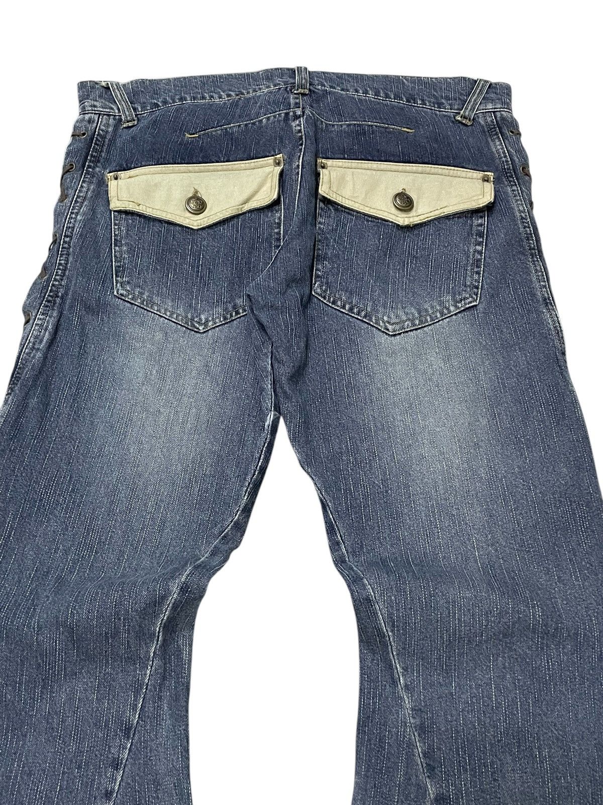 Japanese Brand × Tornado Mart How Hard Jan 40 Paneled Spiral Laces Up Flare Jeans Size US 32 / EU 48 - 18 Thumbnail