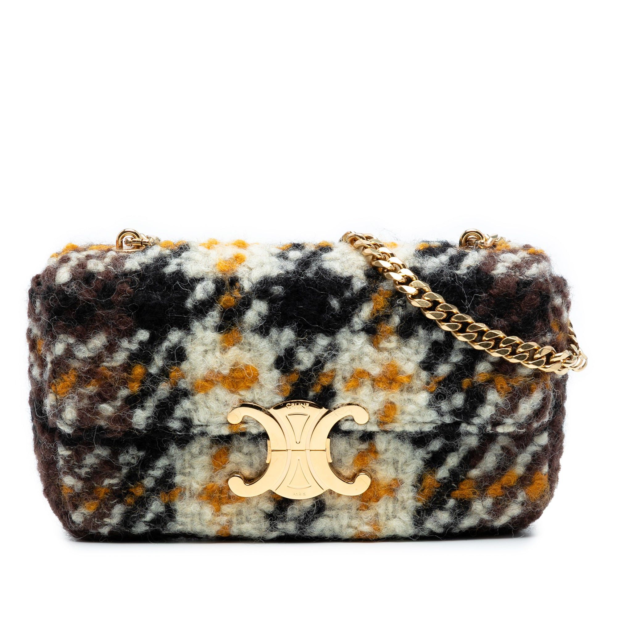 Celine Wool Triomphe Chain Shoulder Bag Size ONE SIZE - 1 Thumbnail