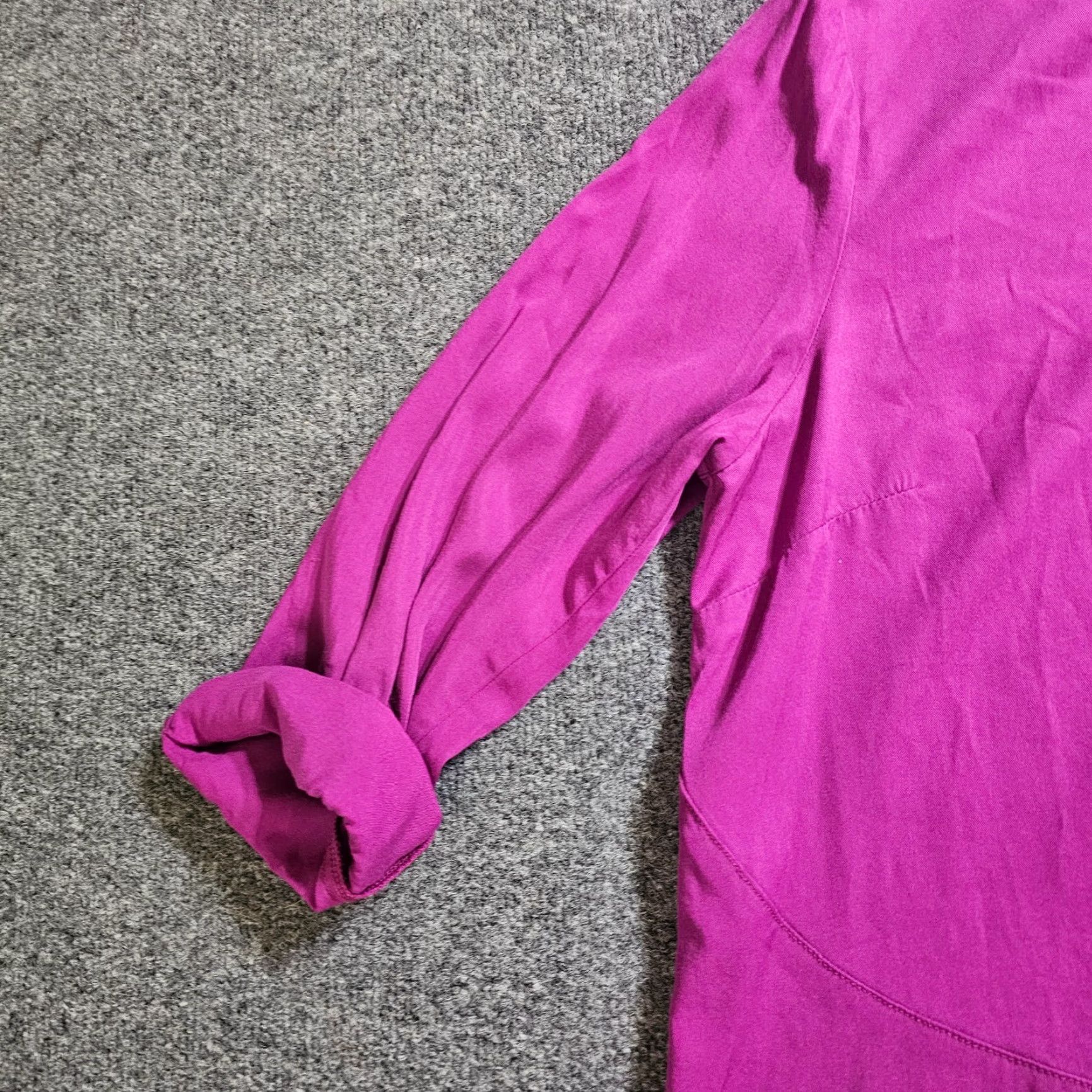 J. Jill J Jill Top Blouse Women PL Pink Purple Button Long Sleeve Classic Career Twill Lyocell Viscose Size L / US 10 / IT 46 - 4 Thumbnail
