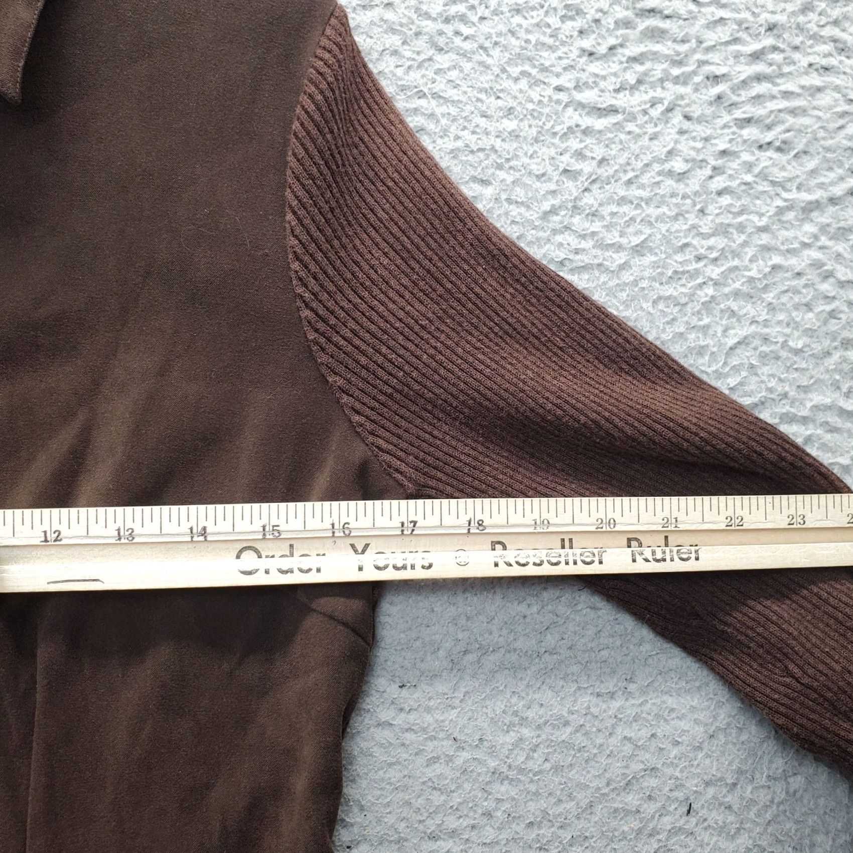 Vintage Versailles Shirt Womens Small Brown Stretch Long Sleeve Collared Button Down Size S / US 4 / IT 40 - 6 Thumbnail