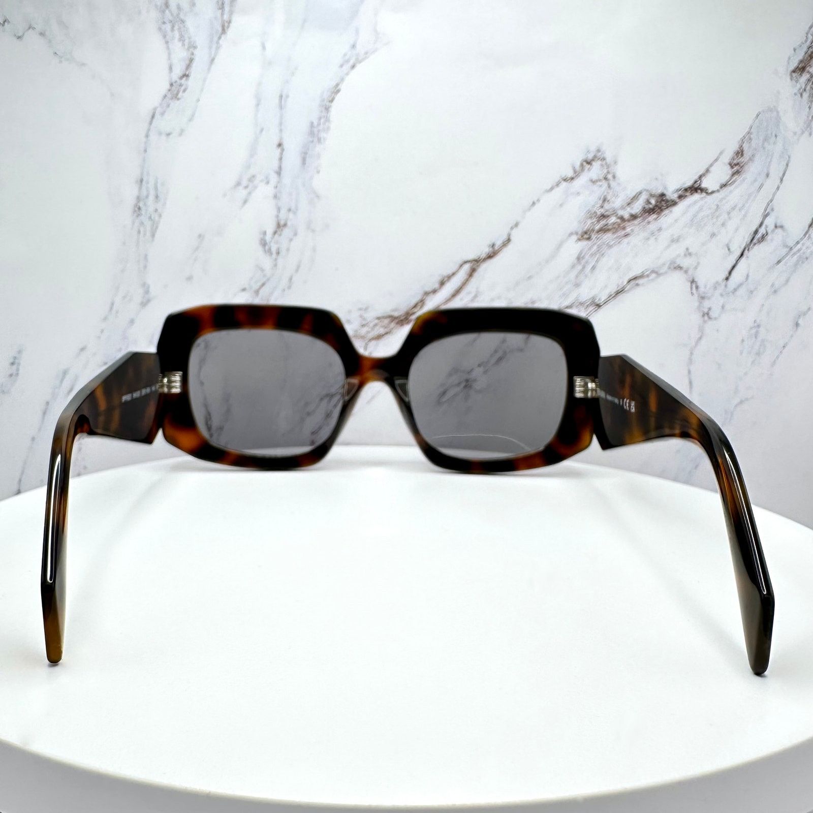 Prada New PRADA Sunglasses Brown Juniper Tortoise Gray Lens Square Size ONE SIZE - 13 Thumbnail